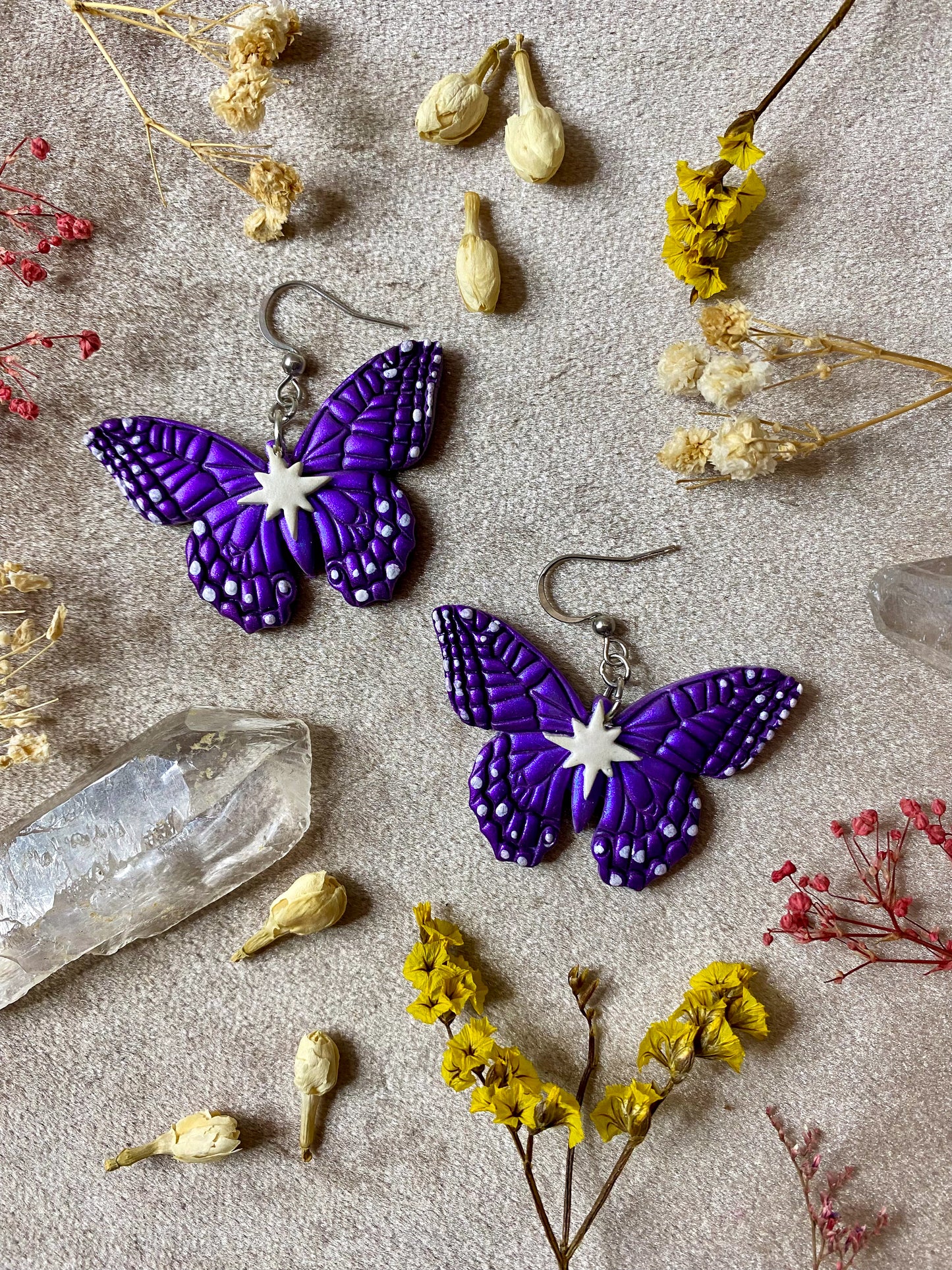 Purple Butterfly Earrings for Mrs. Llambes