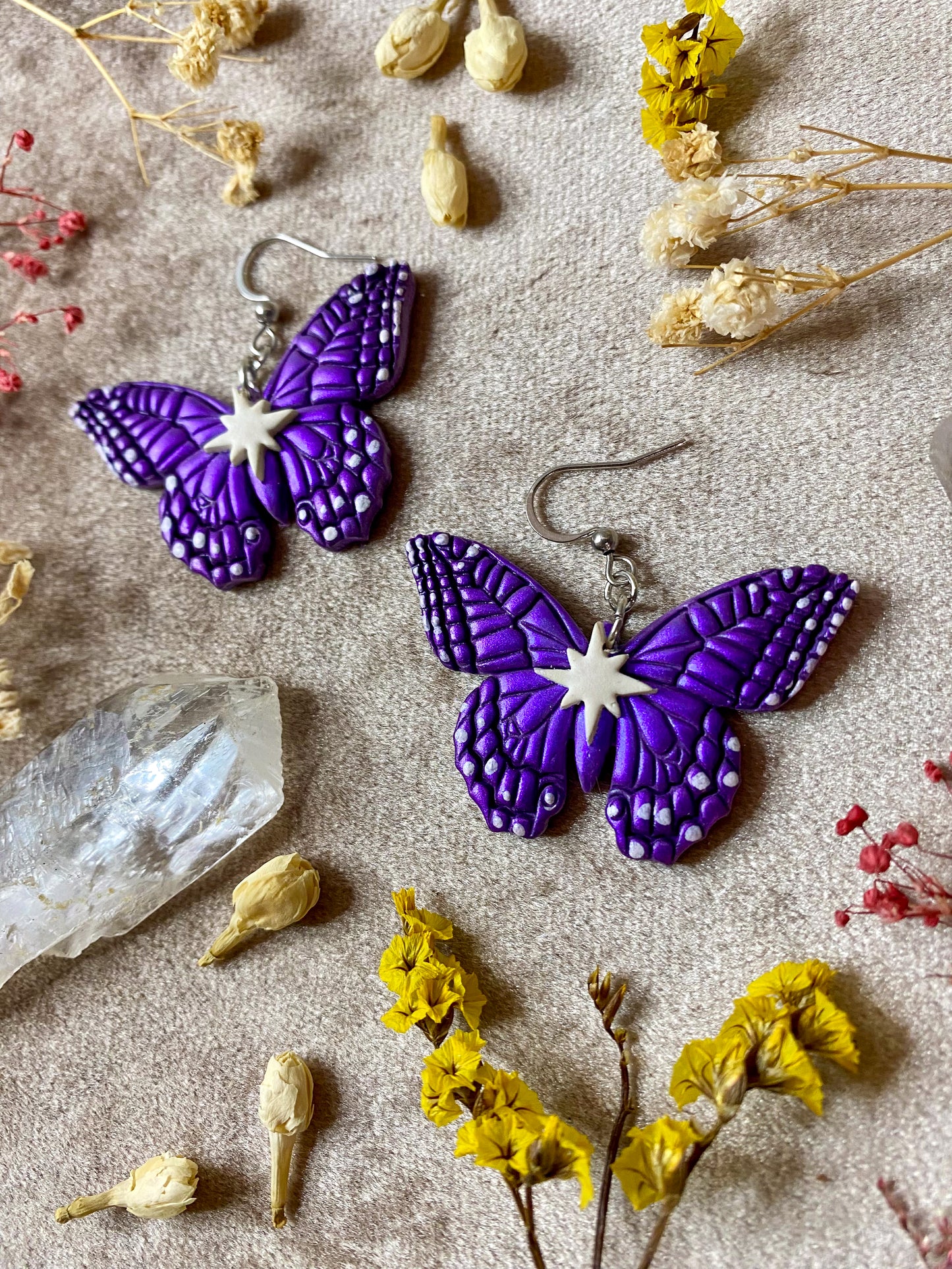 Purple Butterfly Earrings for Mrs. Llambes