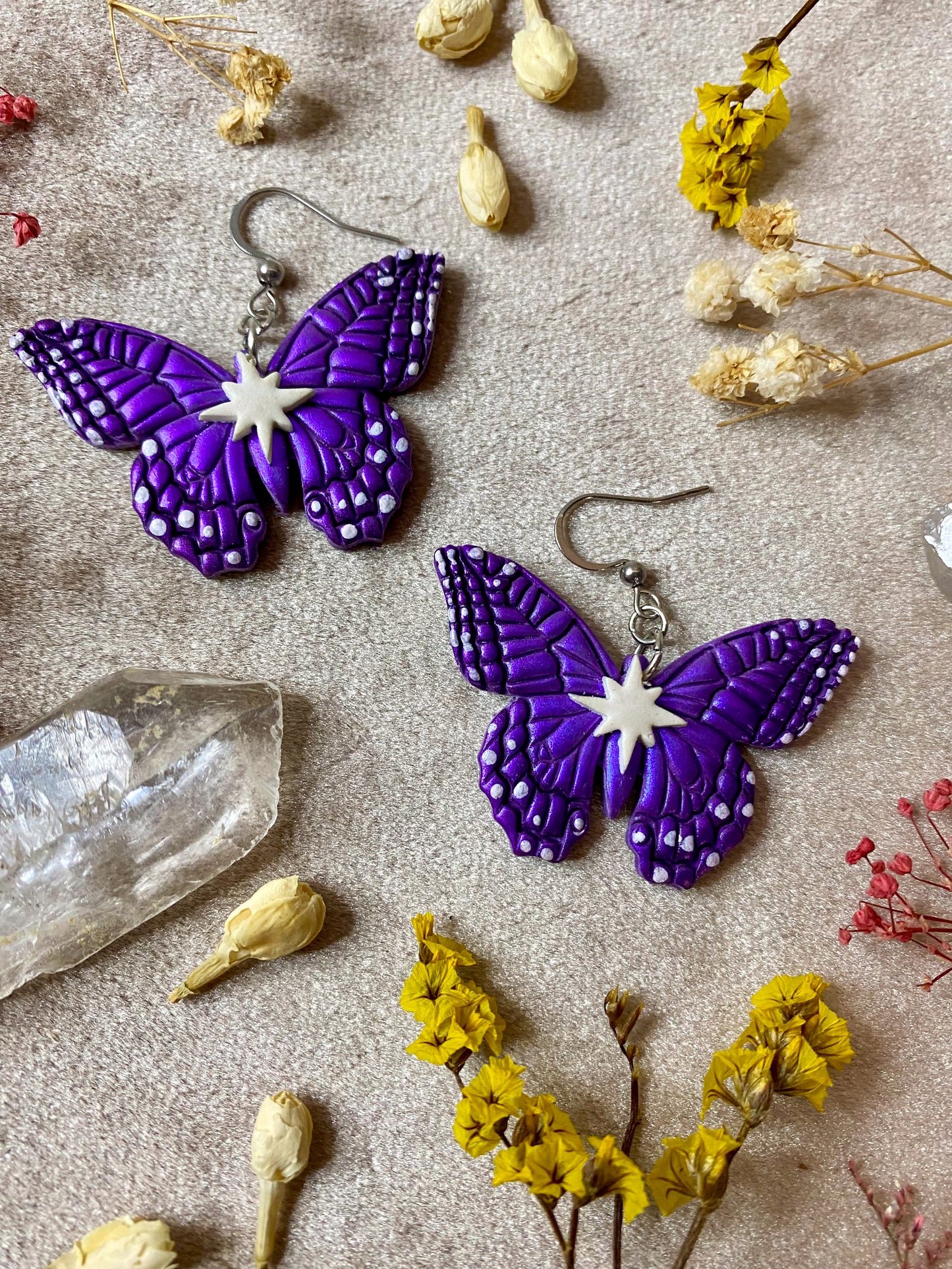 Purple Butterfly Earrings for Mrs. Llambes