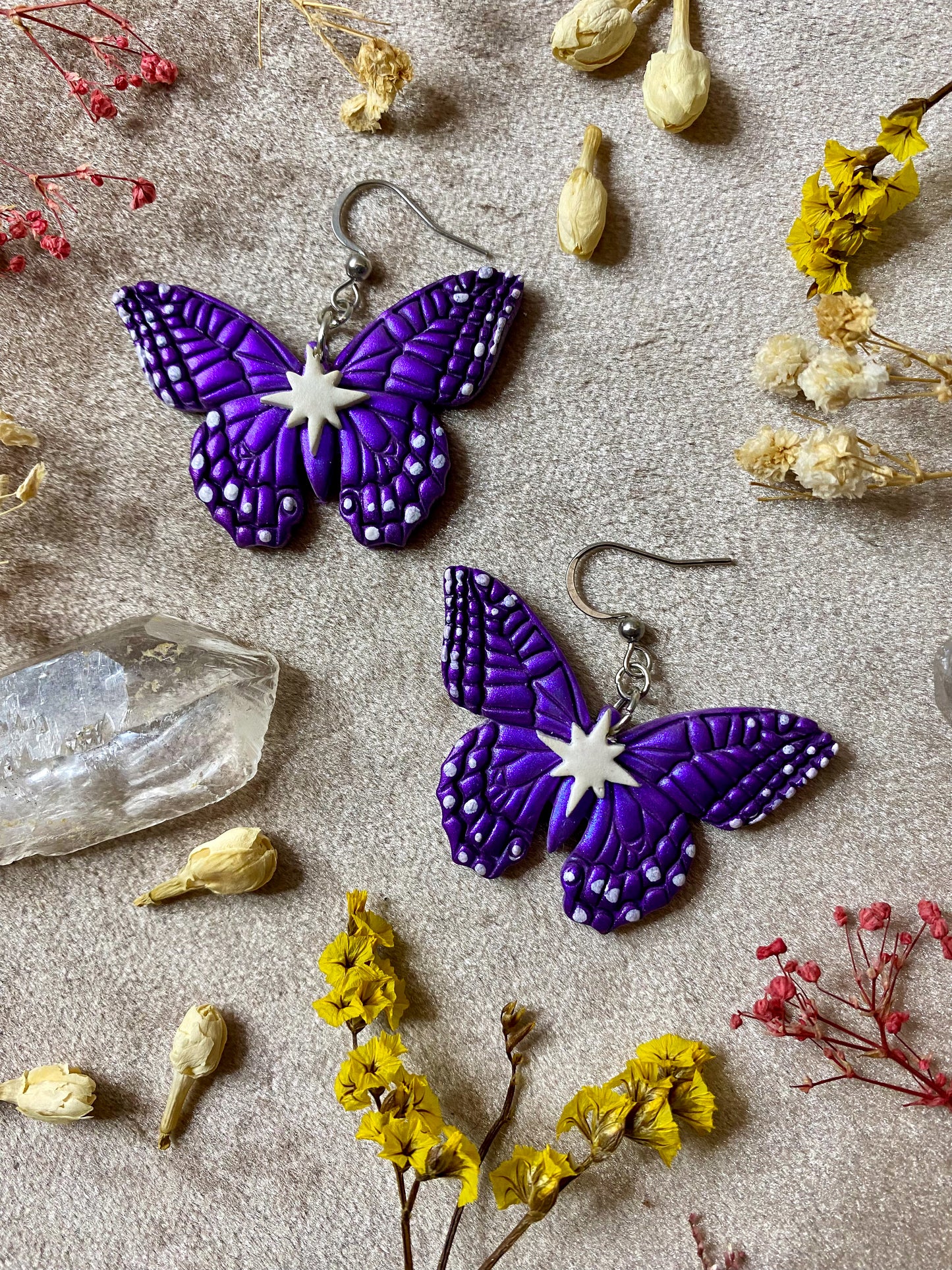 Purple Butterfly Earrings for Mrs. Llambes