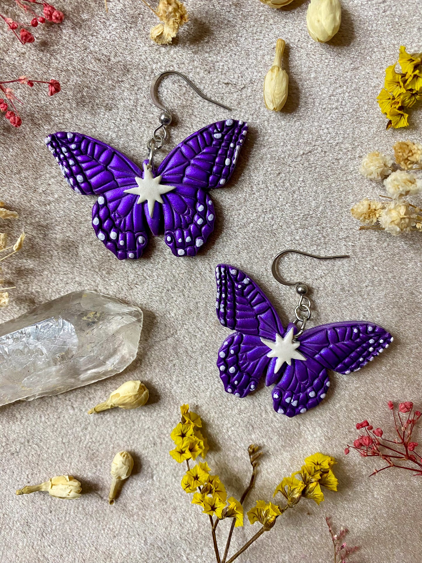 Purple Butterfly Earrings for Mrs. Llambes