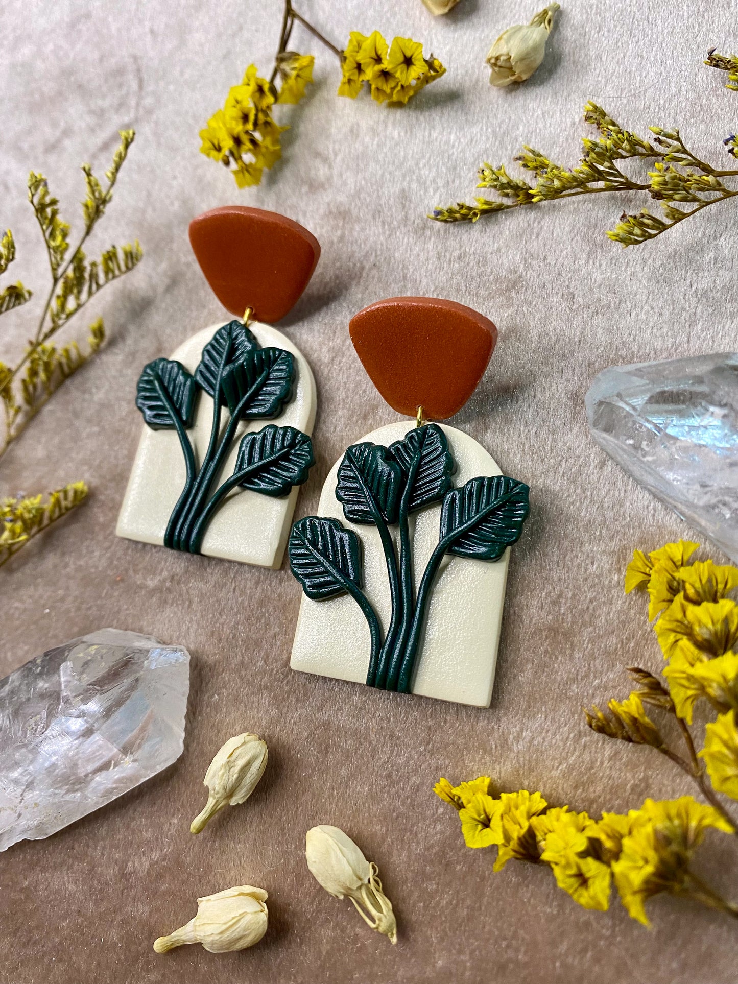 Happy House Plant Arch Earrings