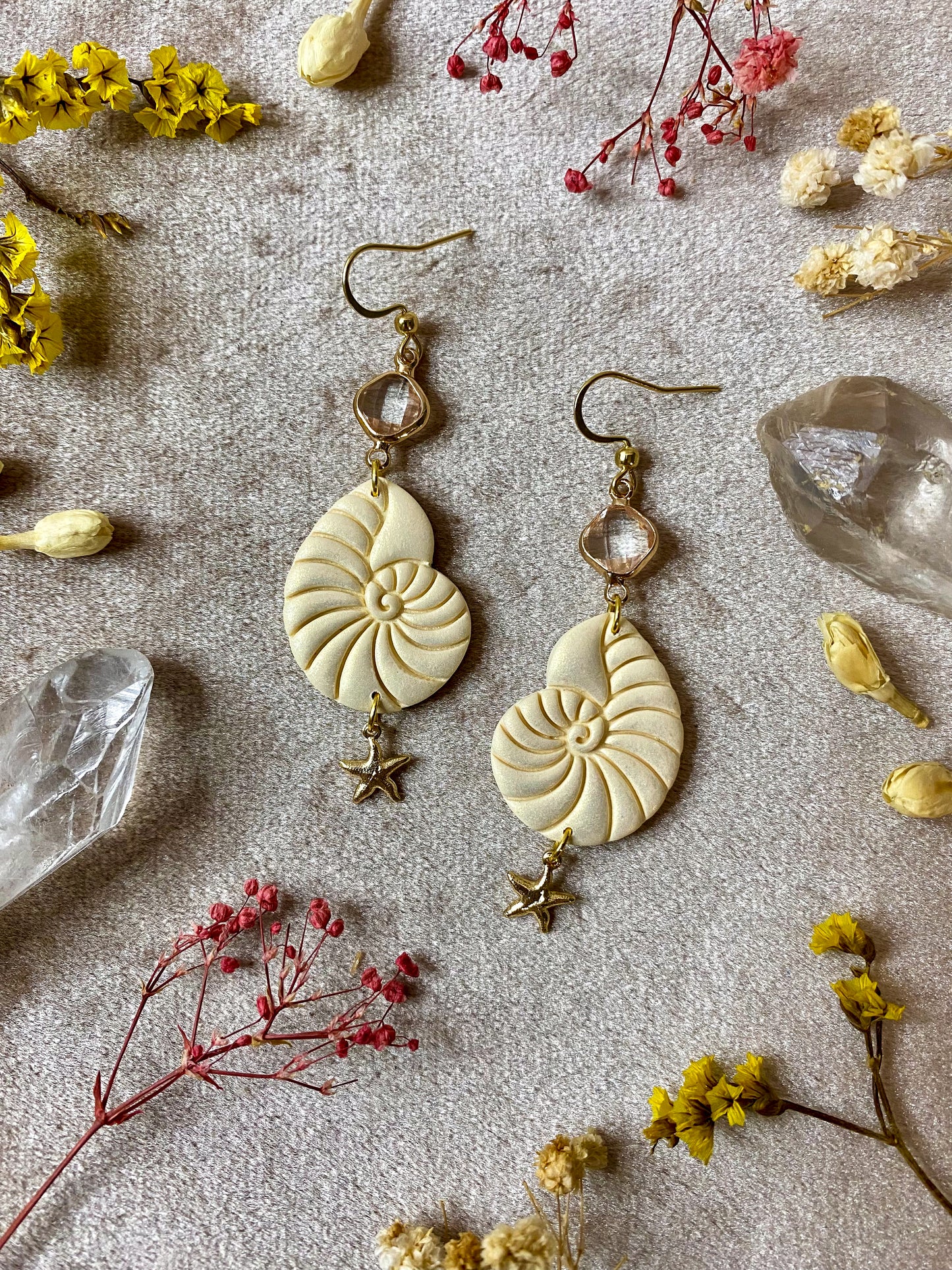 Ammonite Shell Earrings