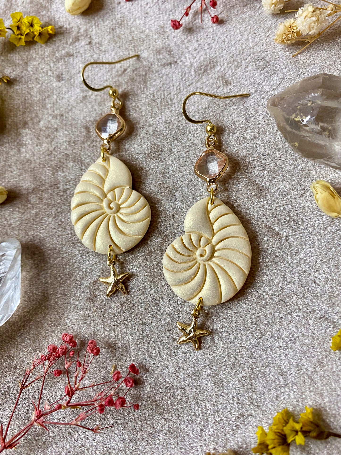 Ammonite Shell Earrings