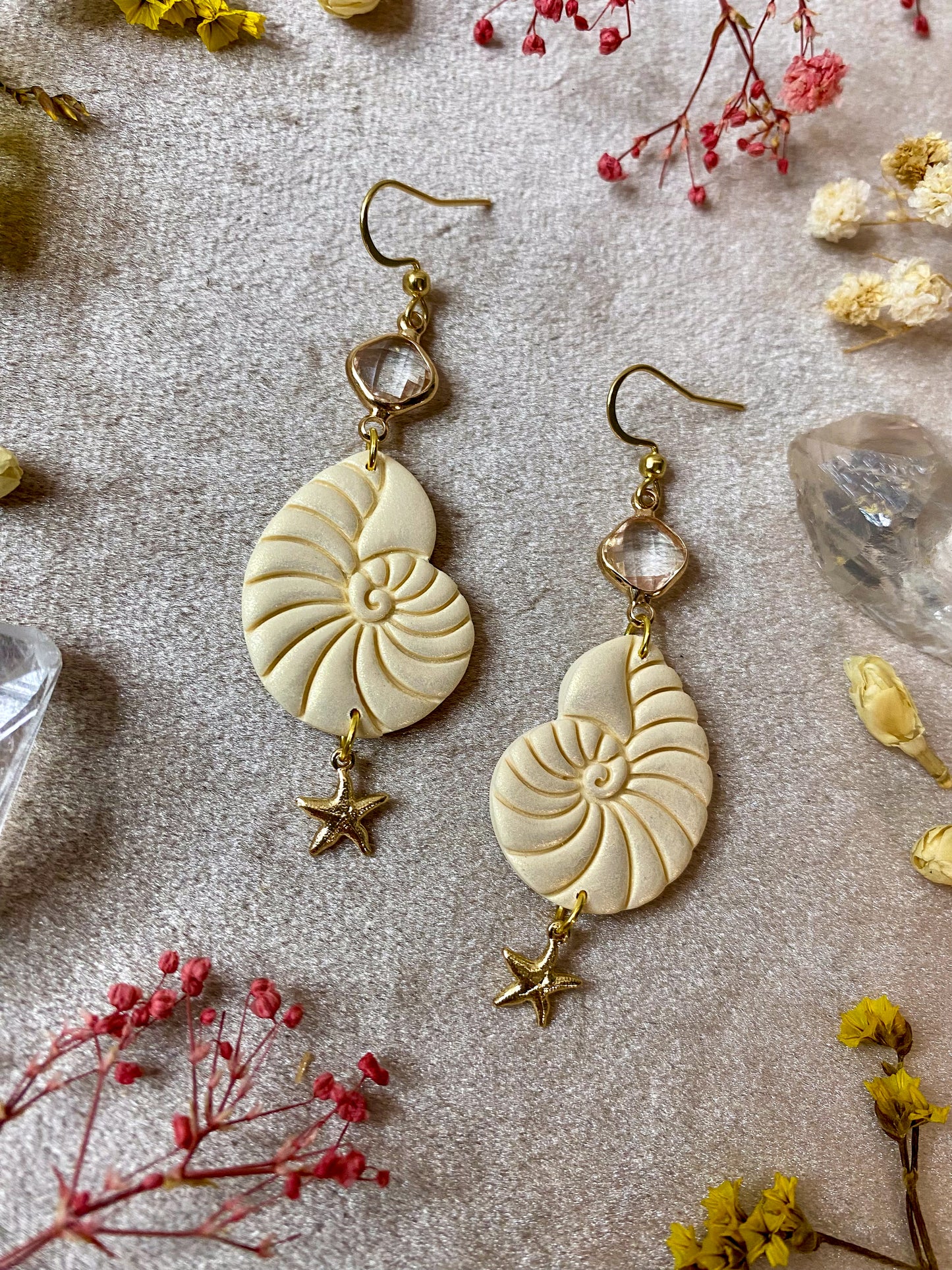 Ammonite Shell Earrings