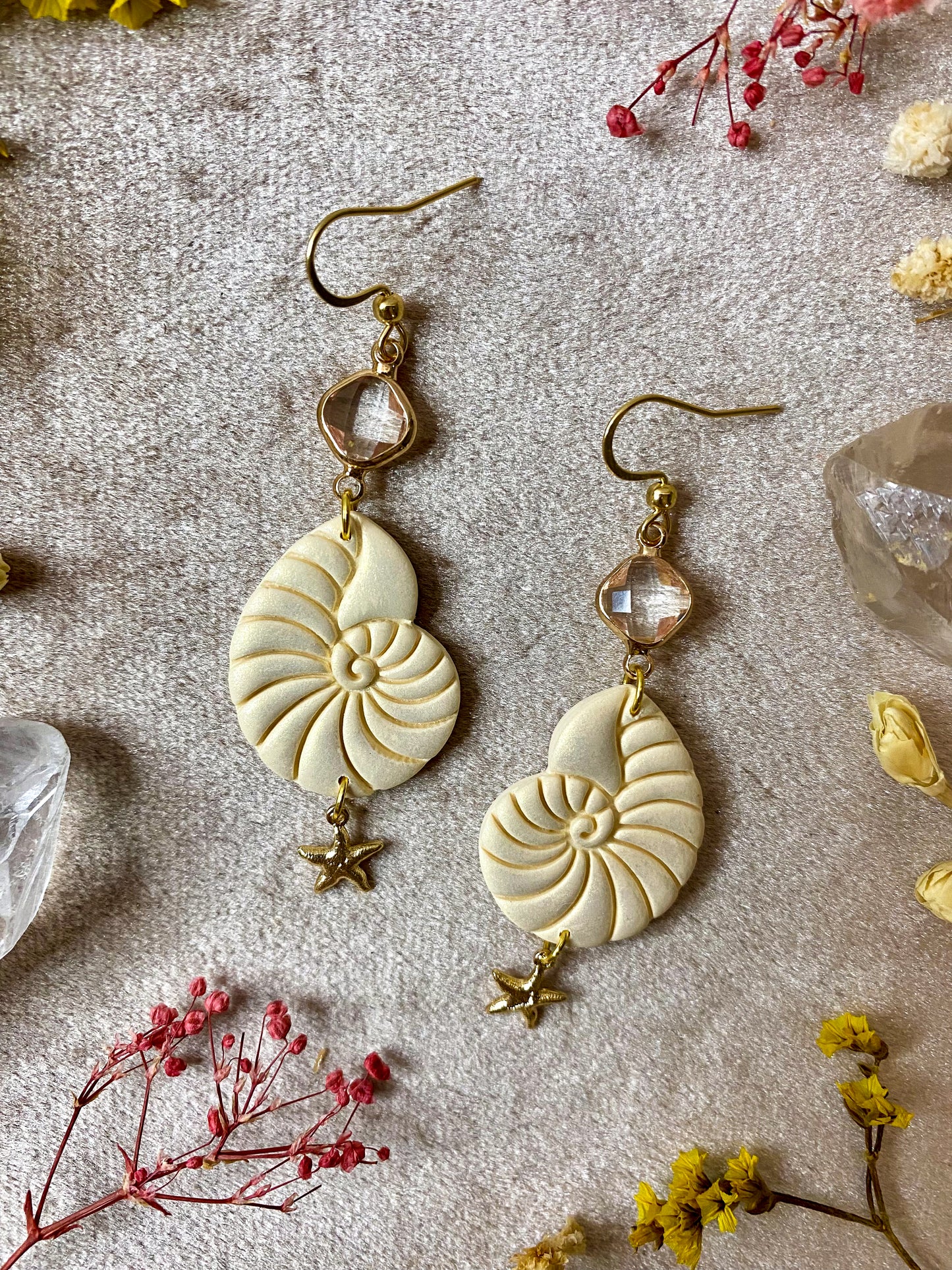 Ammonite Shell Earrings