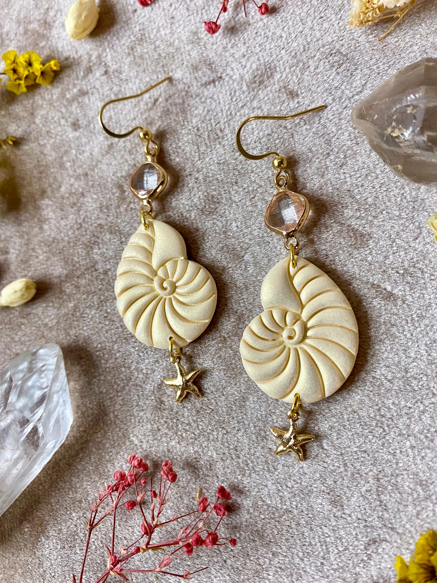 Ammonite Shell Earrings