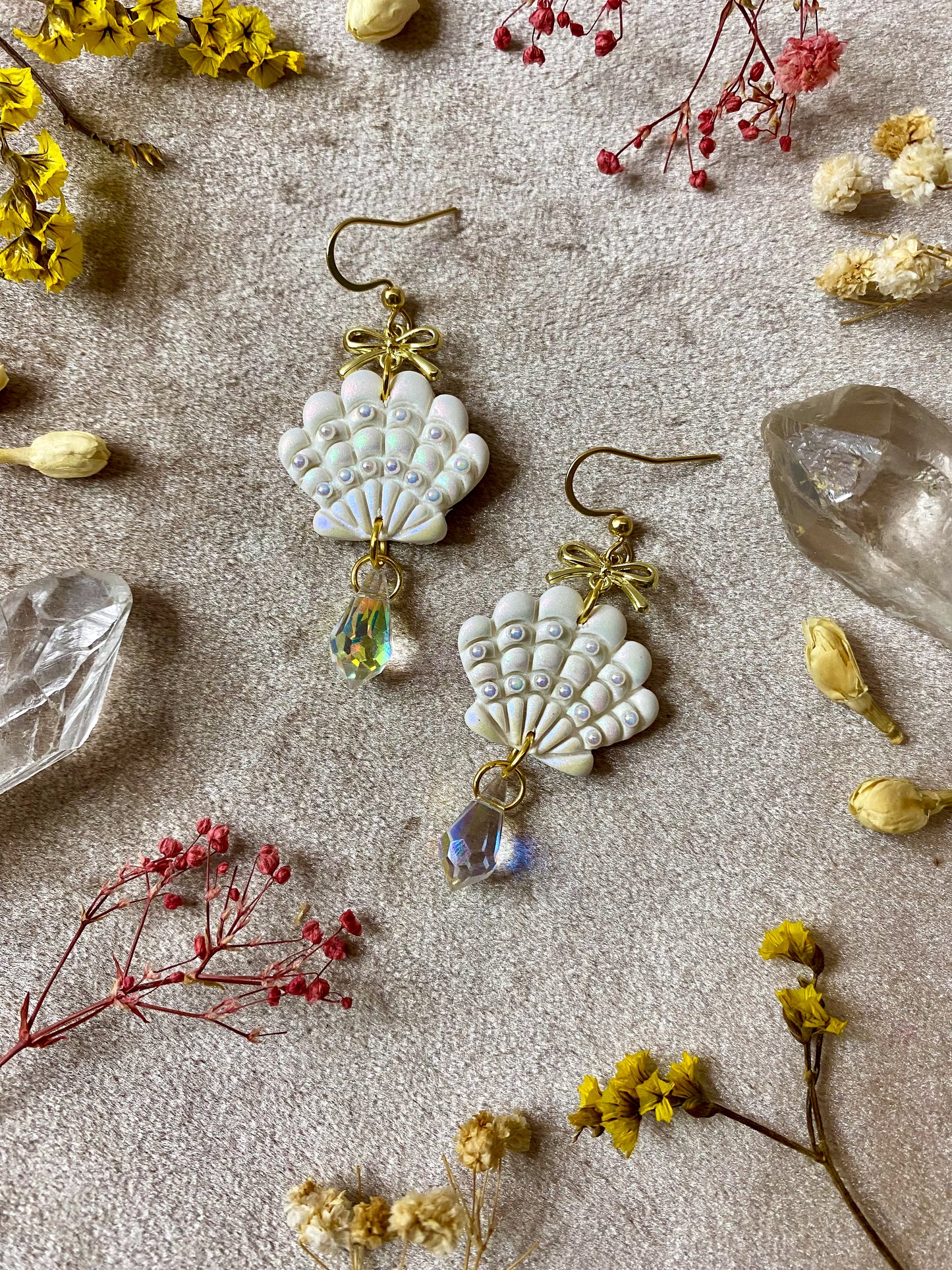 Iridescent Pearl Shell Earrings