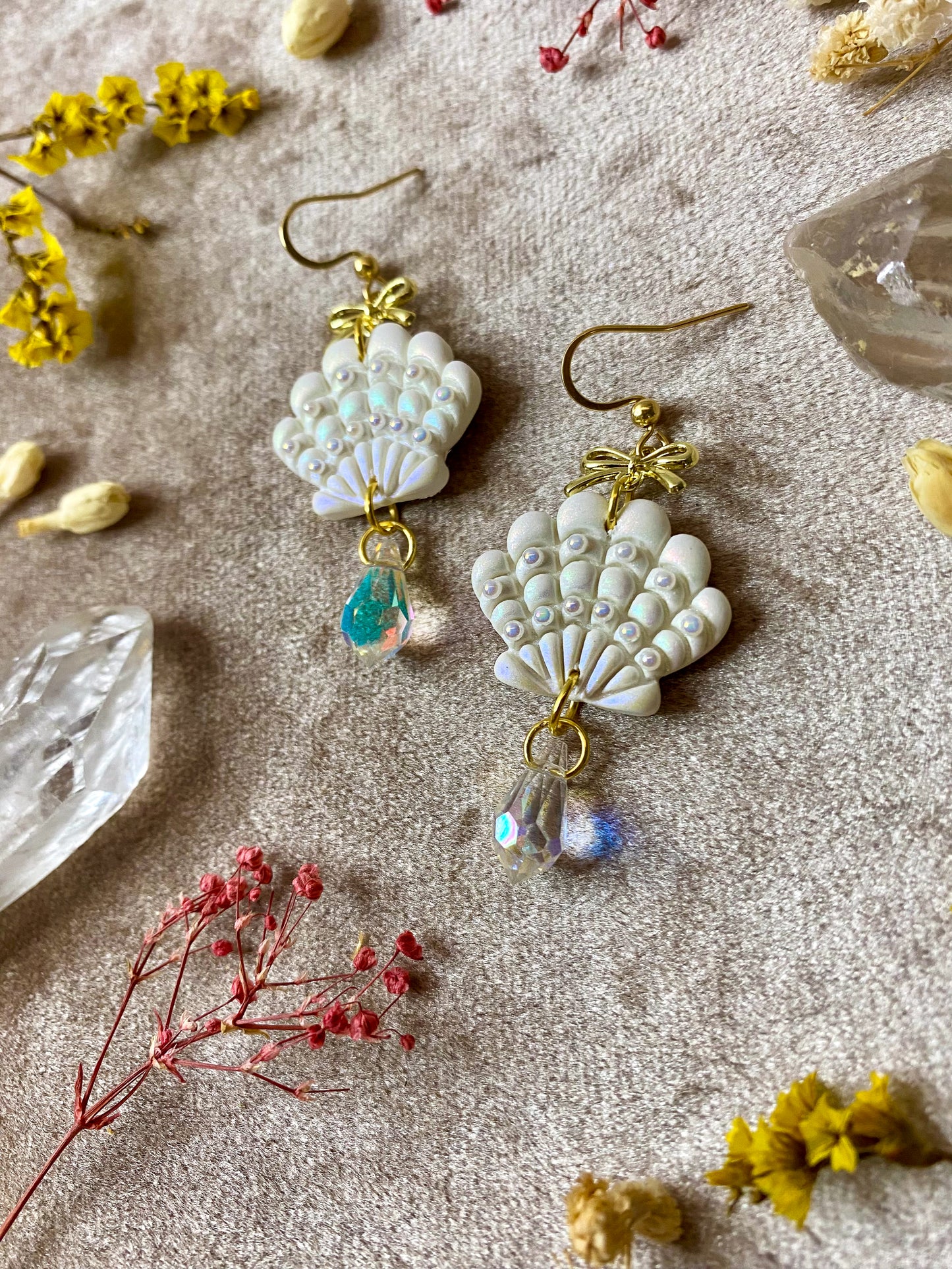 Iridescent Pearl Shell Earrings