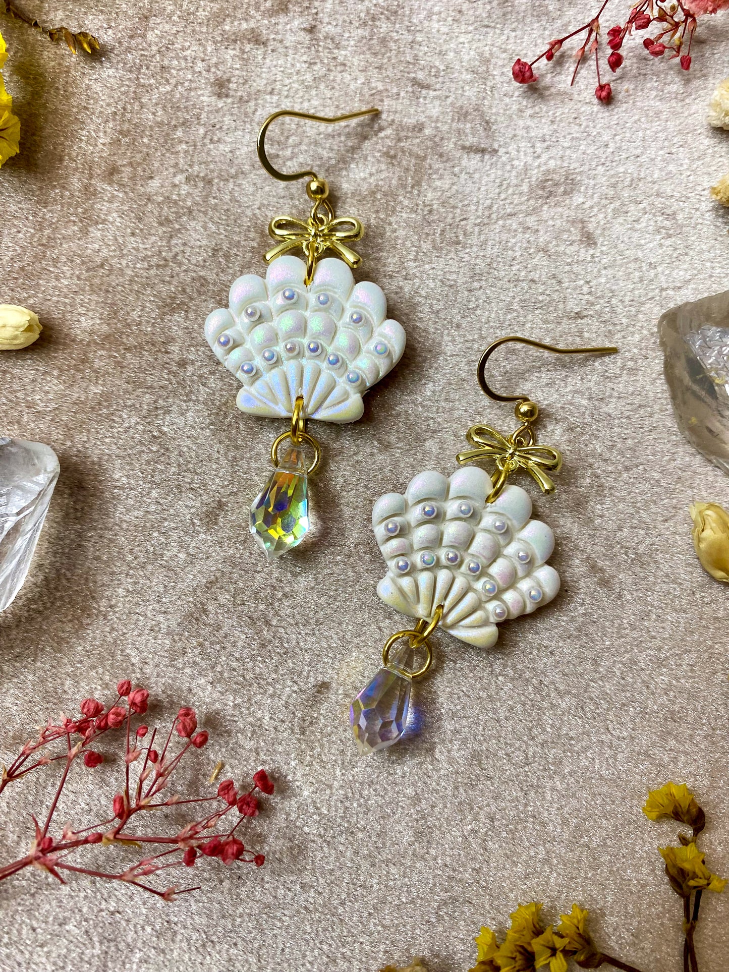 Iridescent Pearl Shell Earrings