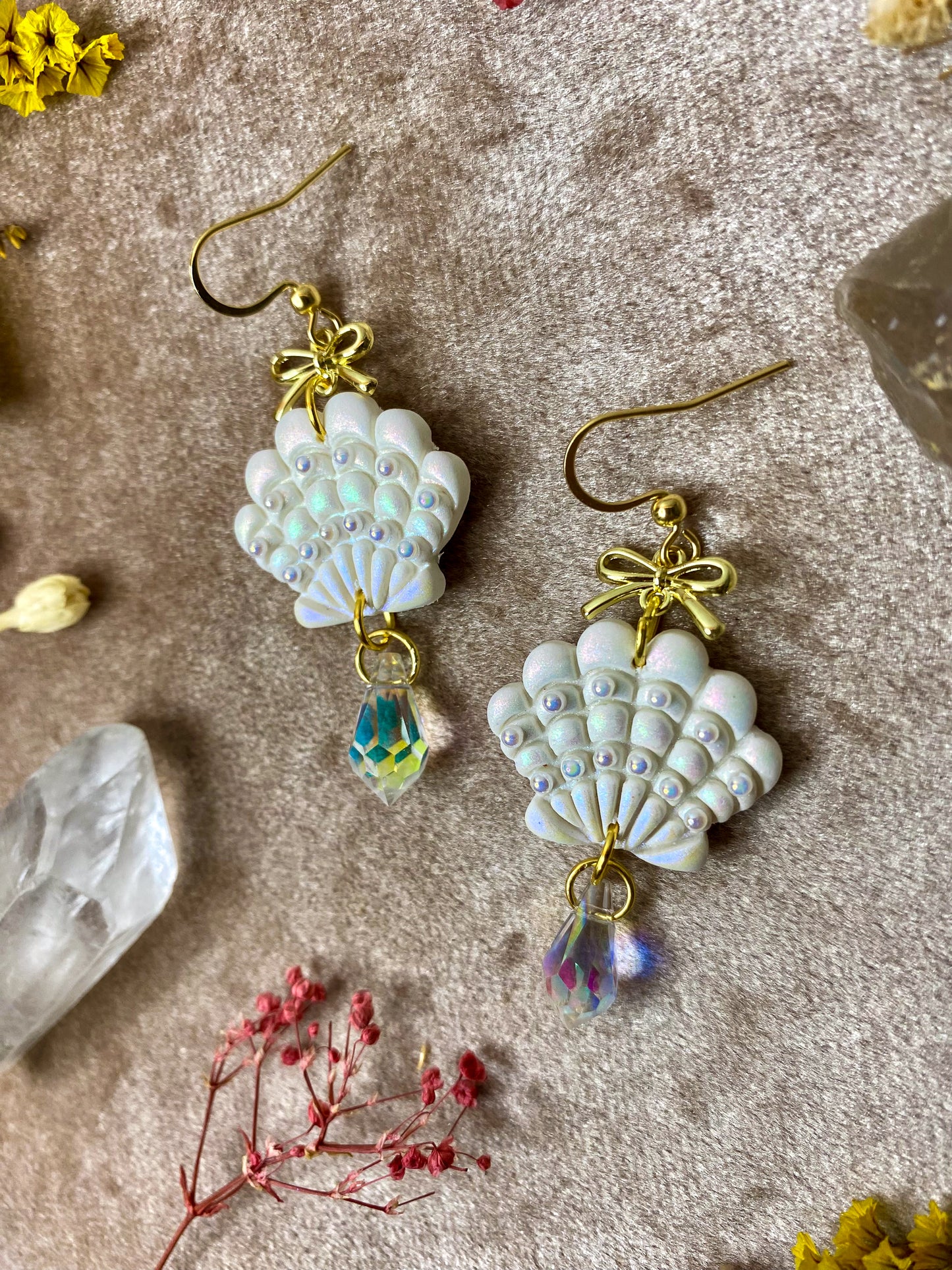 Iridescent Pearl Shell Earrings