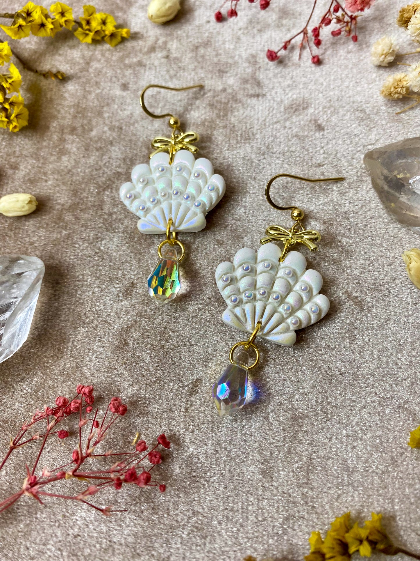 Iridescent Pearl Shell Earrings