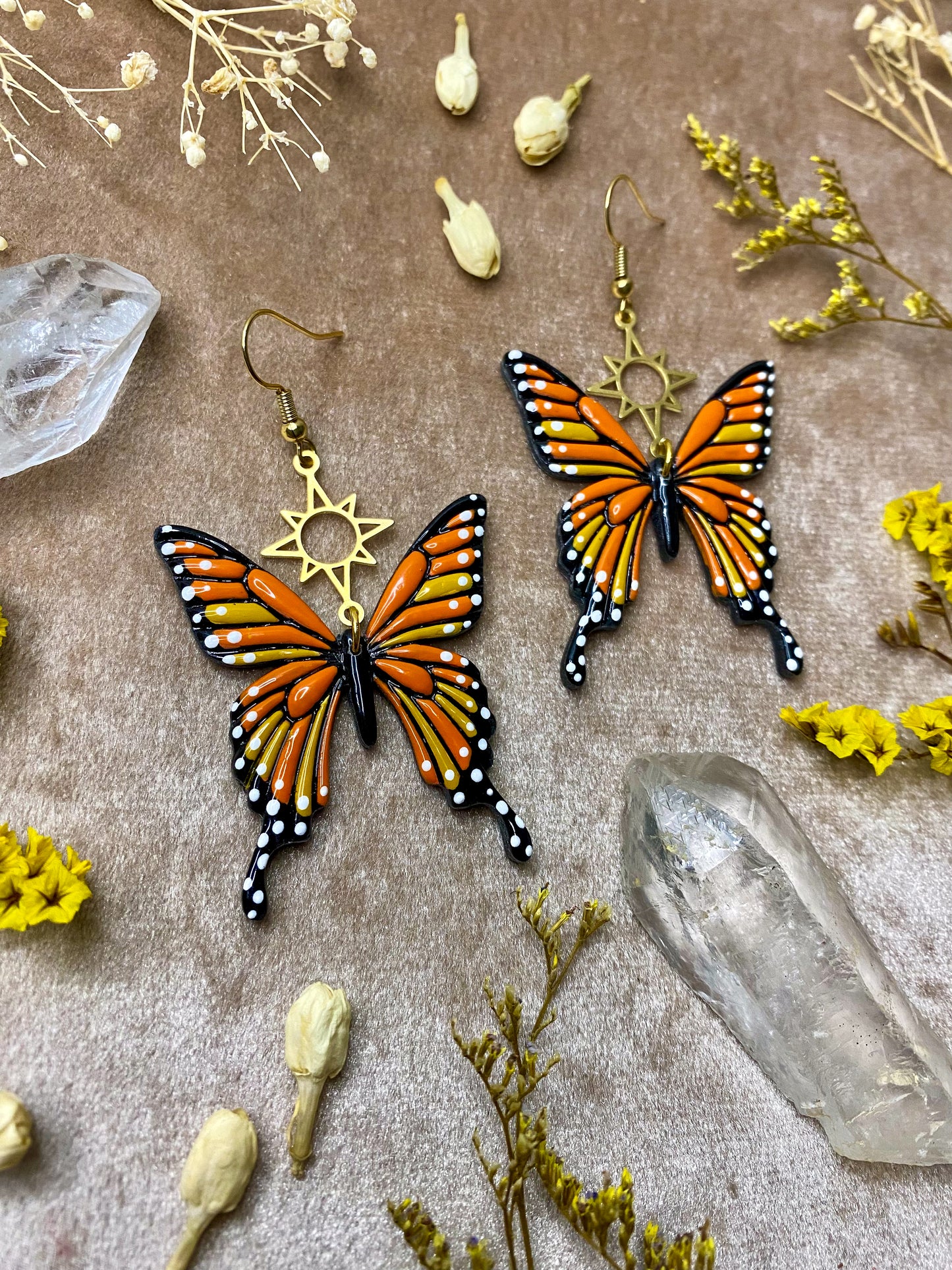 Orange Butterfly Earrings