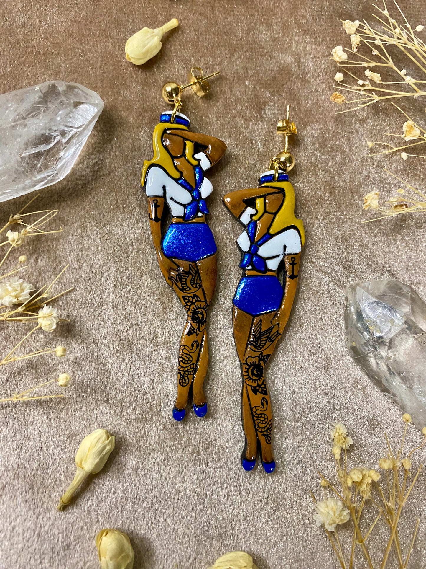 Sailor Tattooed Lady Earrings