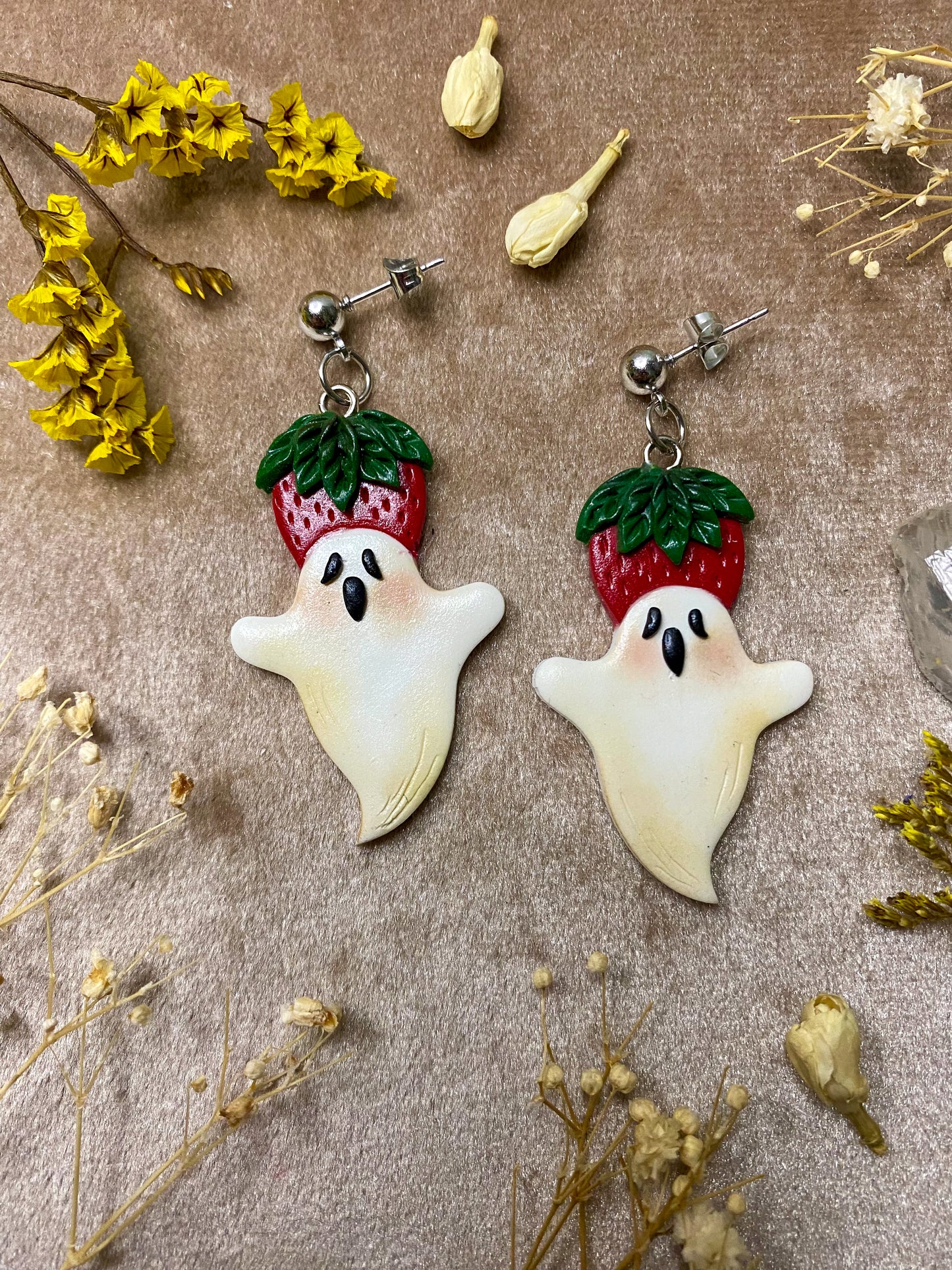 Strawberry Ghost Earrings