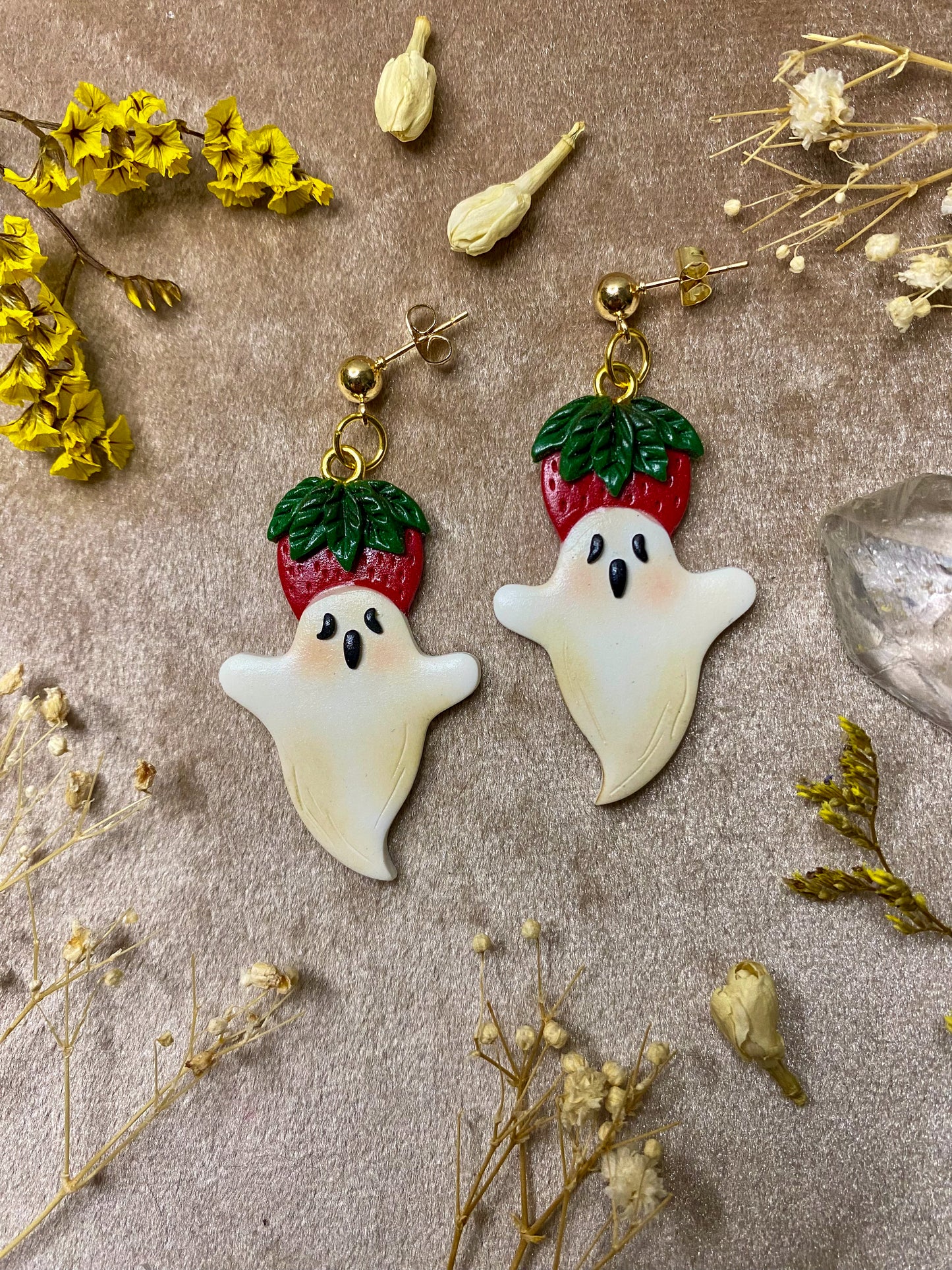 Strawberry Ghost Earrings