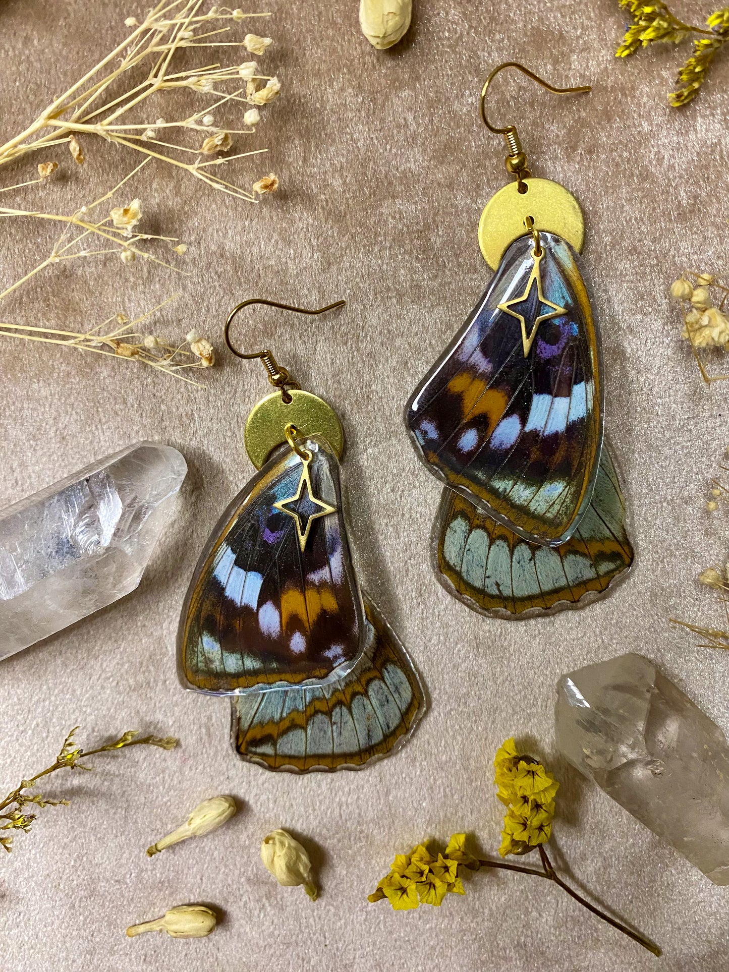 Schrenck's Emperor Butterfly Wing Earrings