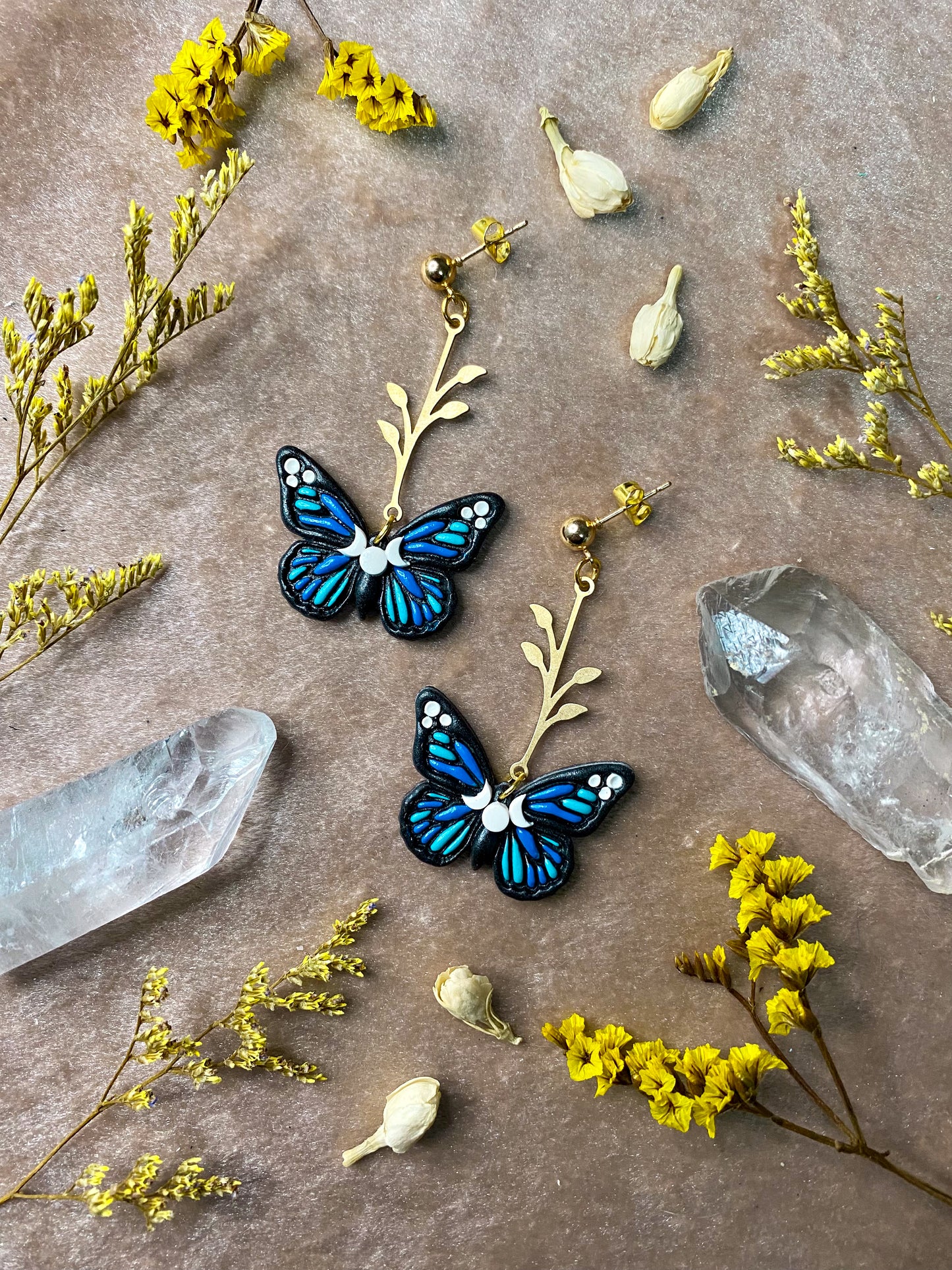 Lunar Monarch Butterfly Earrings