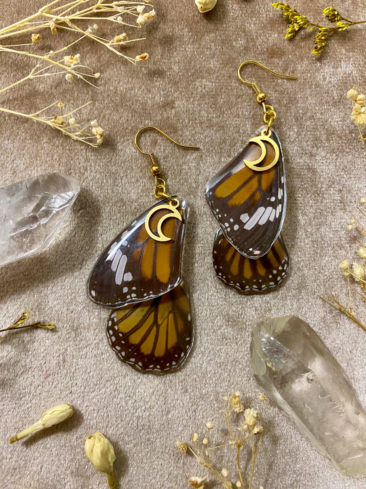 Monarch Butterfly Earrings (Double Wings)