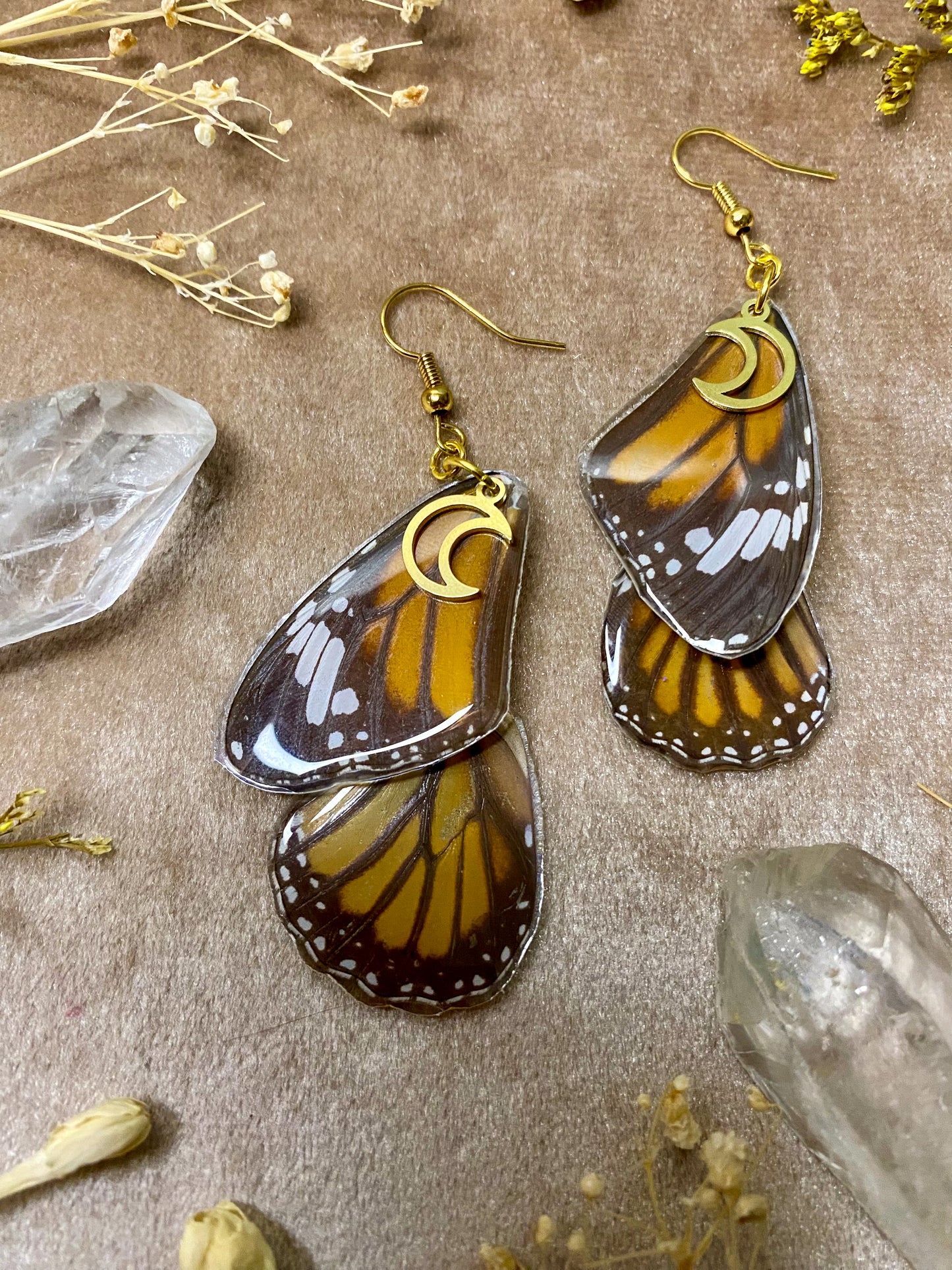 Monarch Butterfly Earrings (Double Wings)