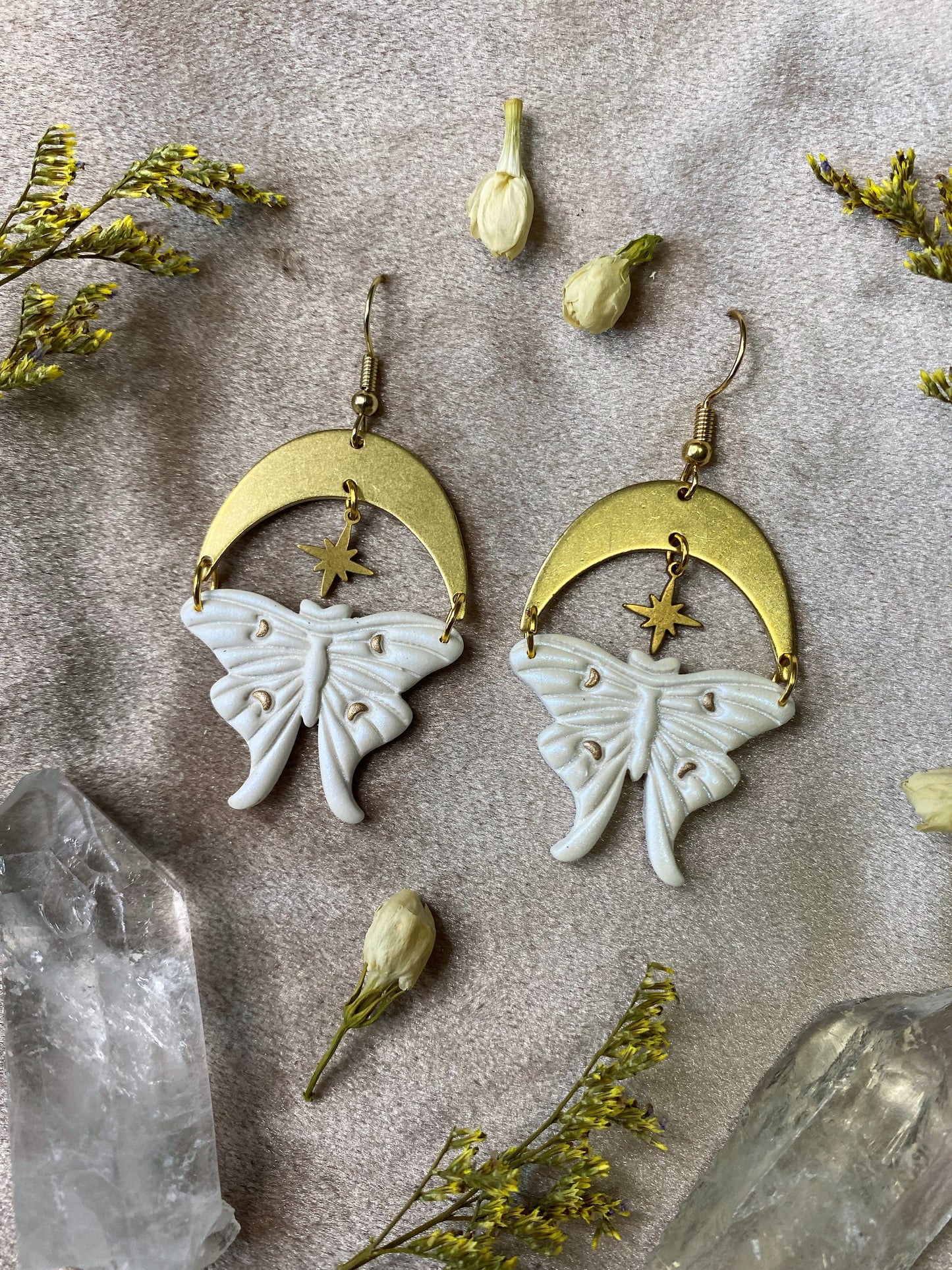 Mini Luna Moth Earrings