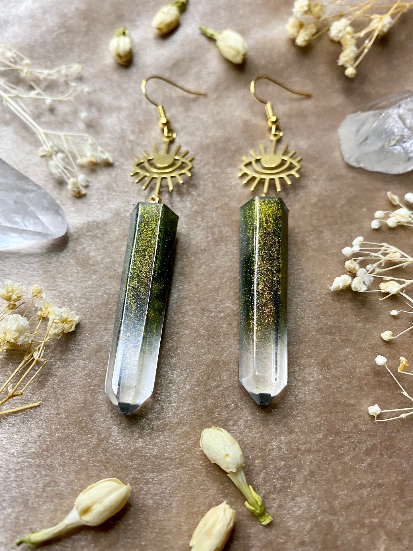 Malachite Transformation Crystal Earrings