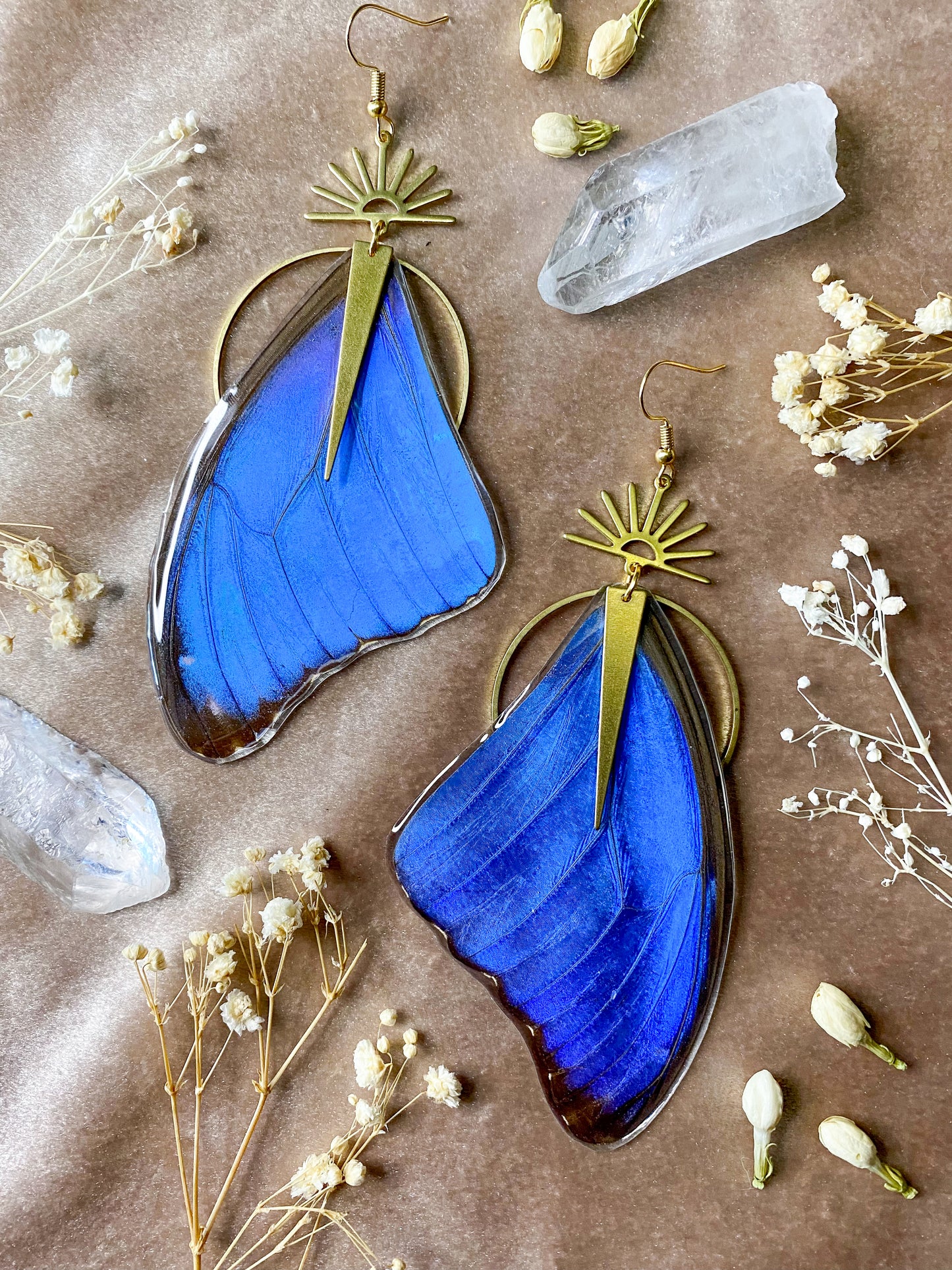 blue morpho butterfly earrings