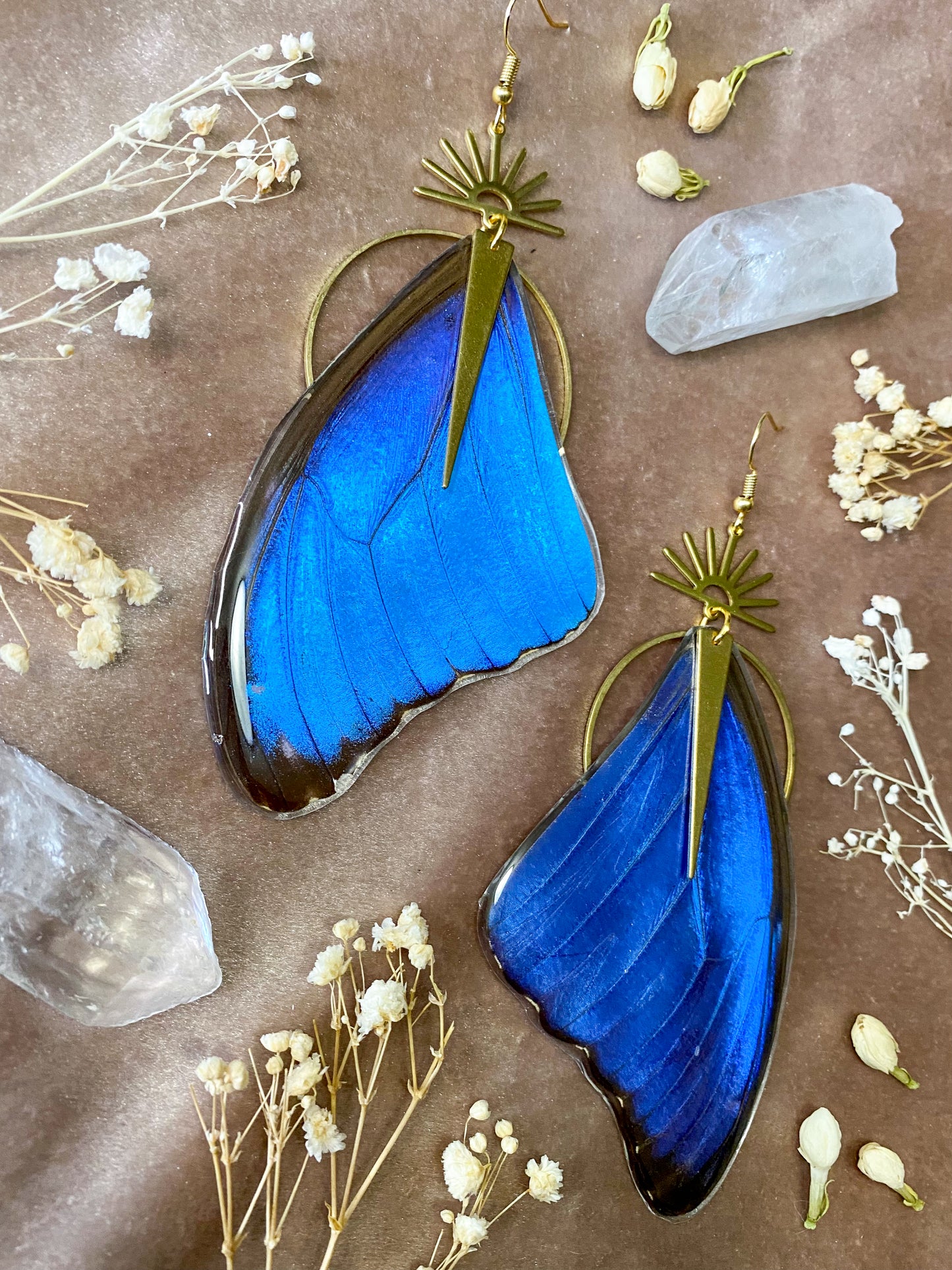Blue Morpho Butterfly (Top Wings) Earrings