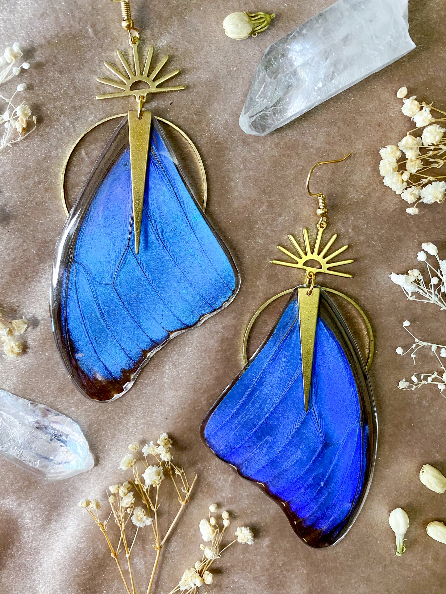 Blue Morpho Butterfly (Top Wings) Earrings