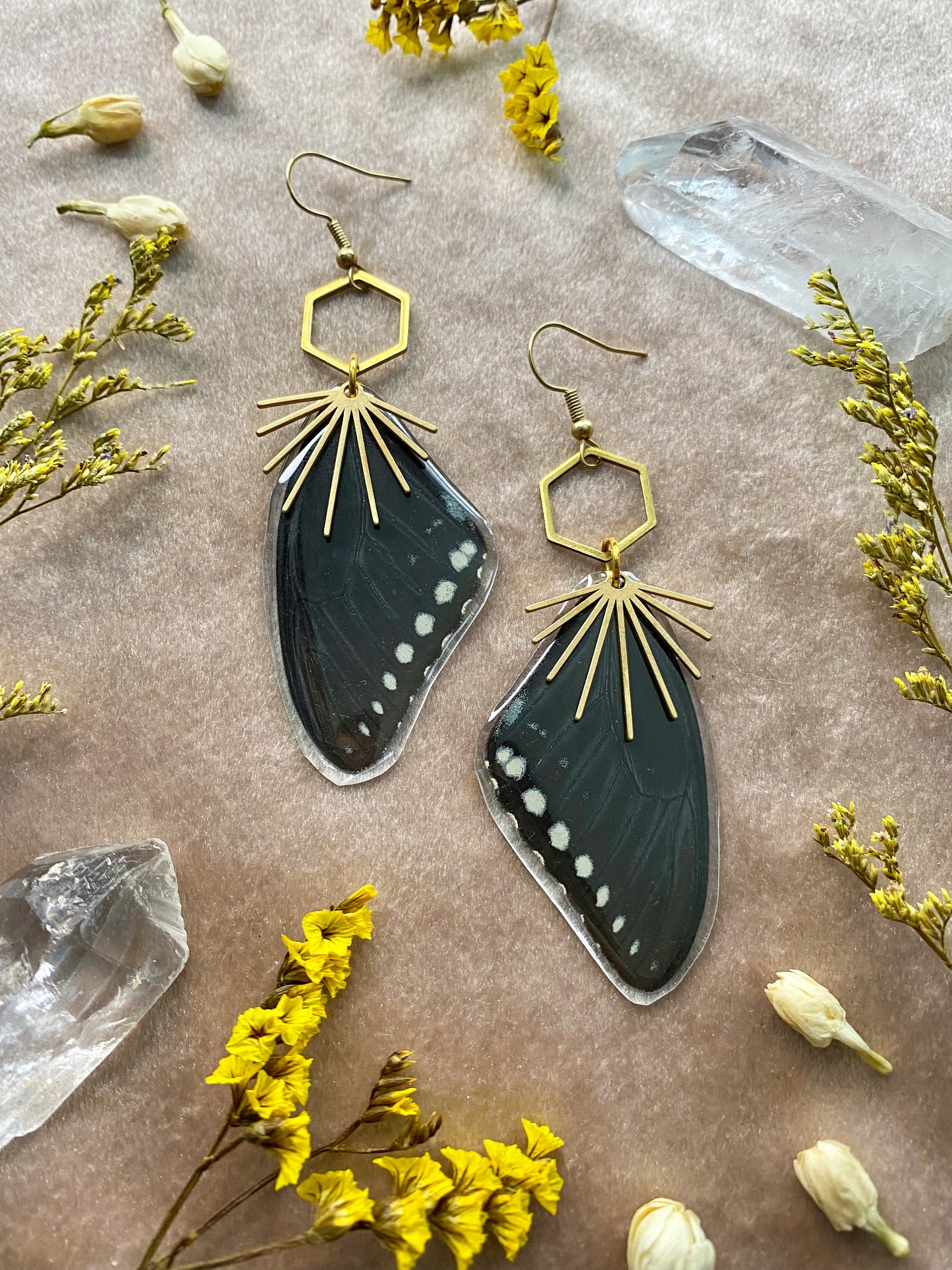 black butterfly earrings