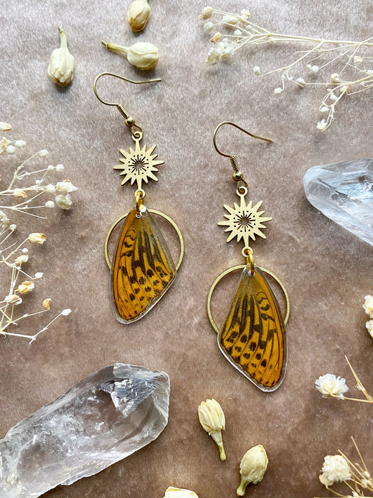 Spotted Leopard Butterfly Earrings