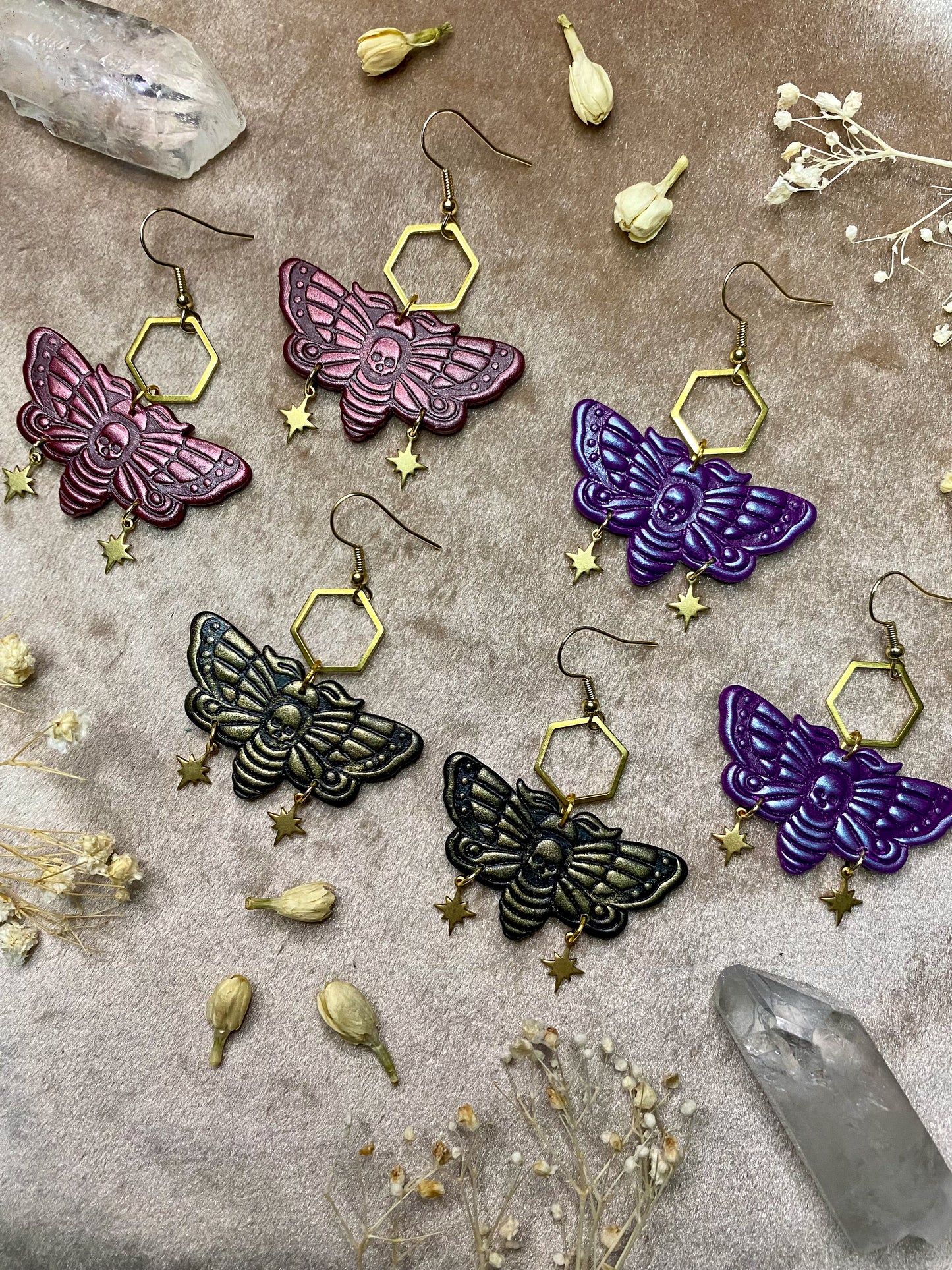 Starry Moth Earrings