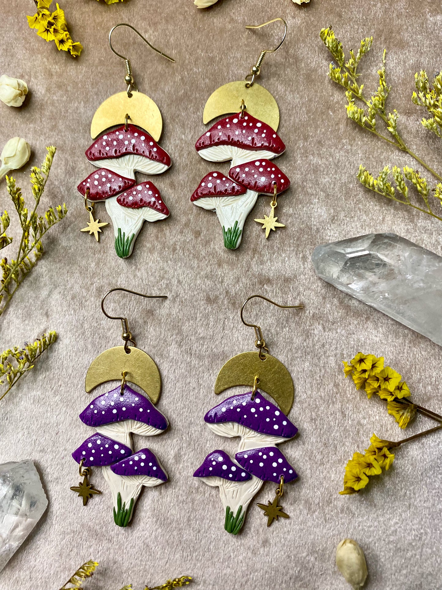Mushroom Cluster Earrings