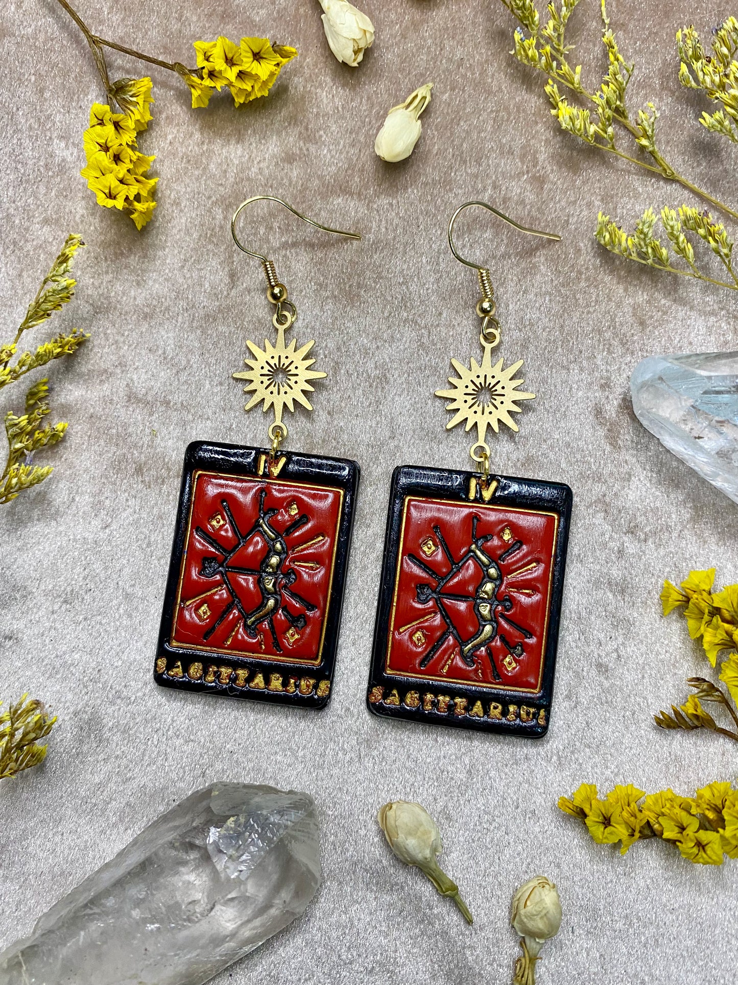 Zodiac + Tarot Card Earrings