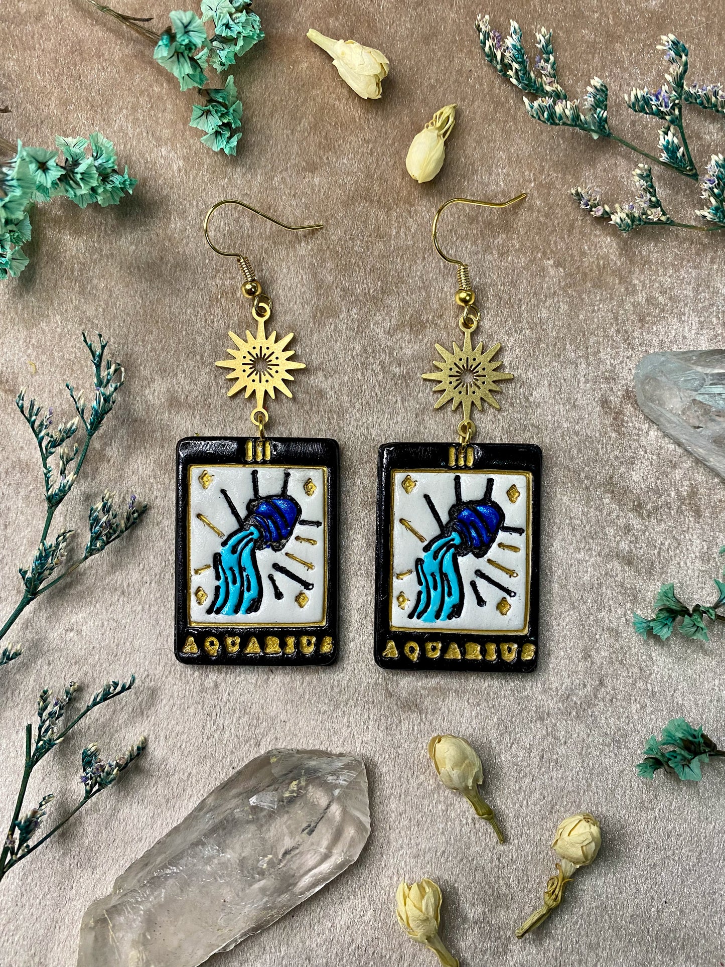 Zodiac + Tarot Card Earrings