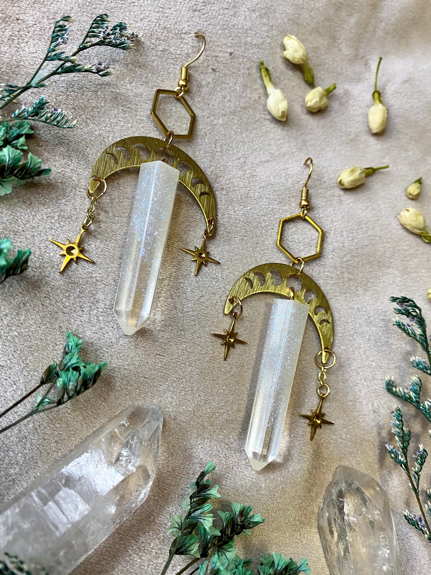 Moonstone Glow Crystal Earrings