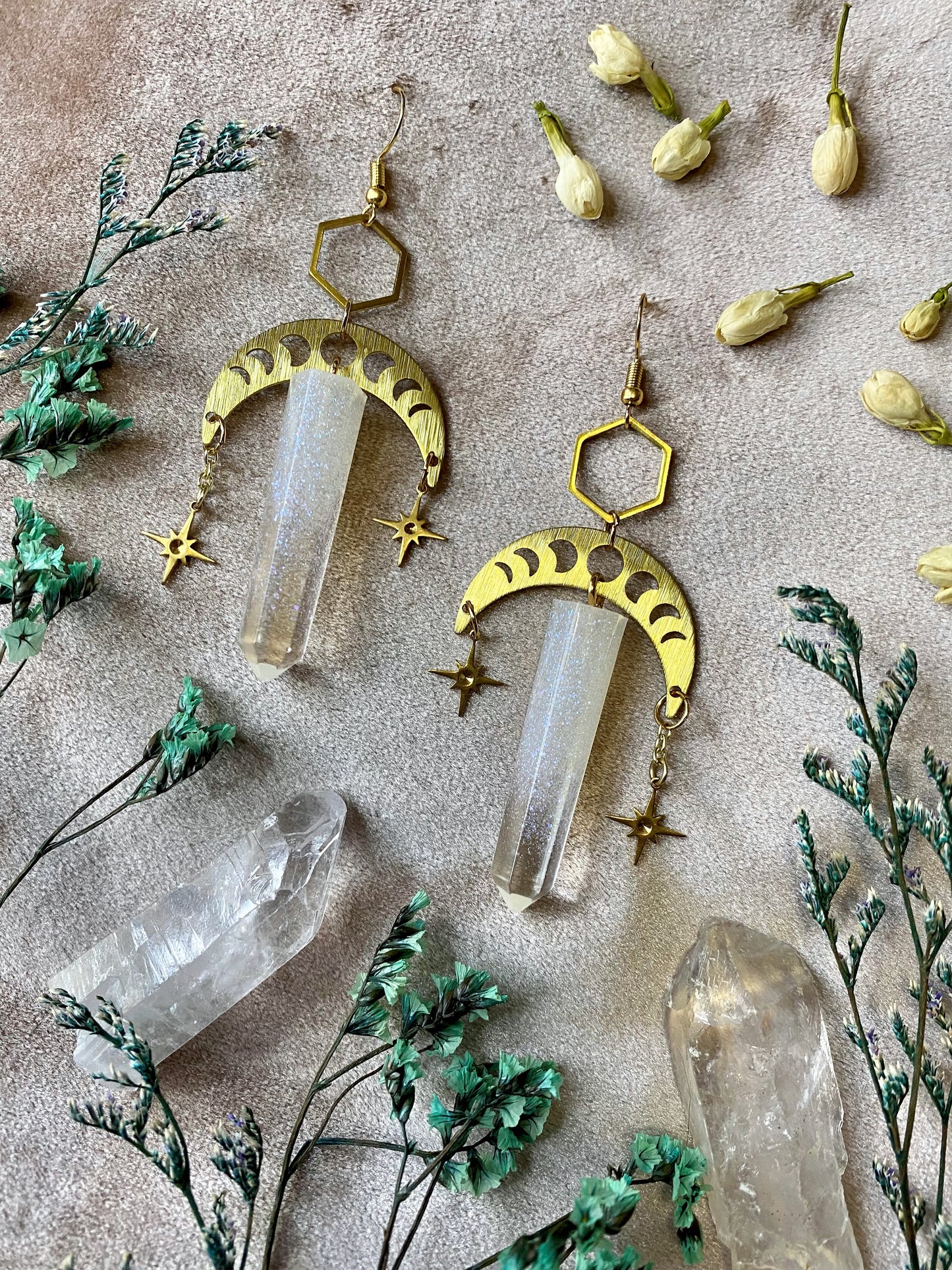 Moonstone Glow Crystal Earrings