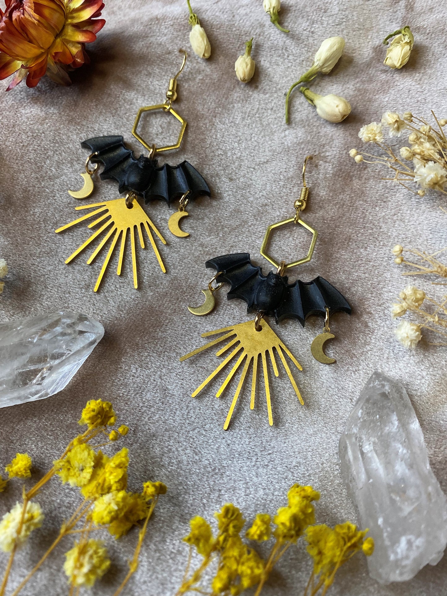 Little Black Bat Earrings