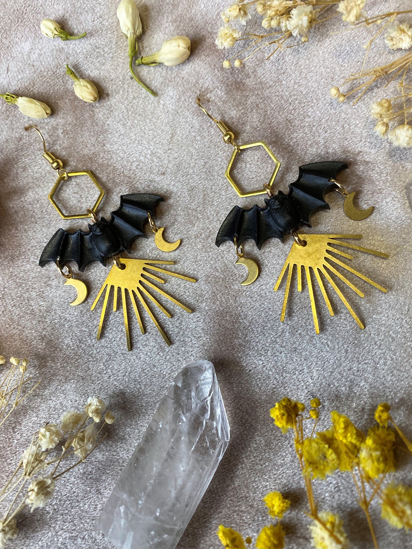 Little Black Bat Earrings