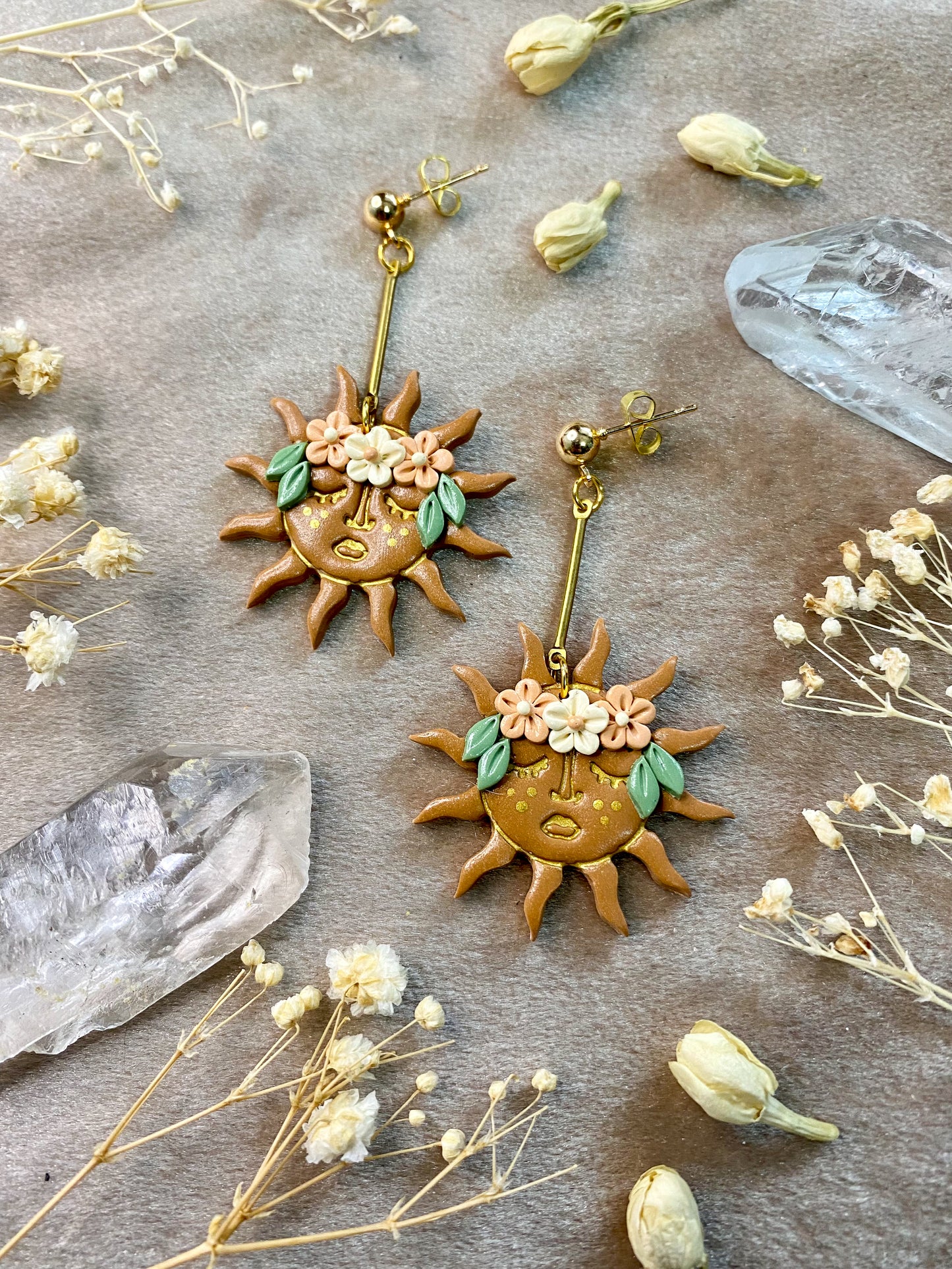 Floral Crown Sun Earrings