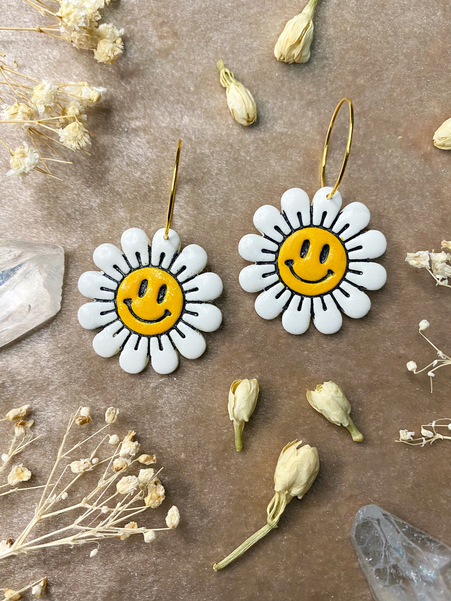 Happy Daisy Hoop Earrings