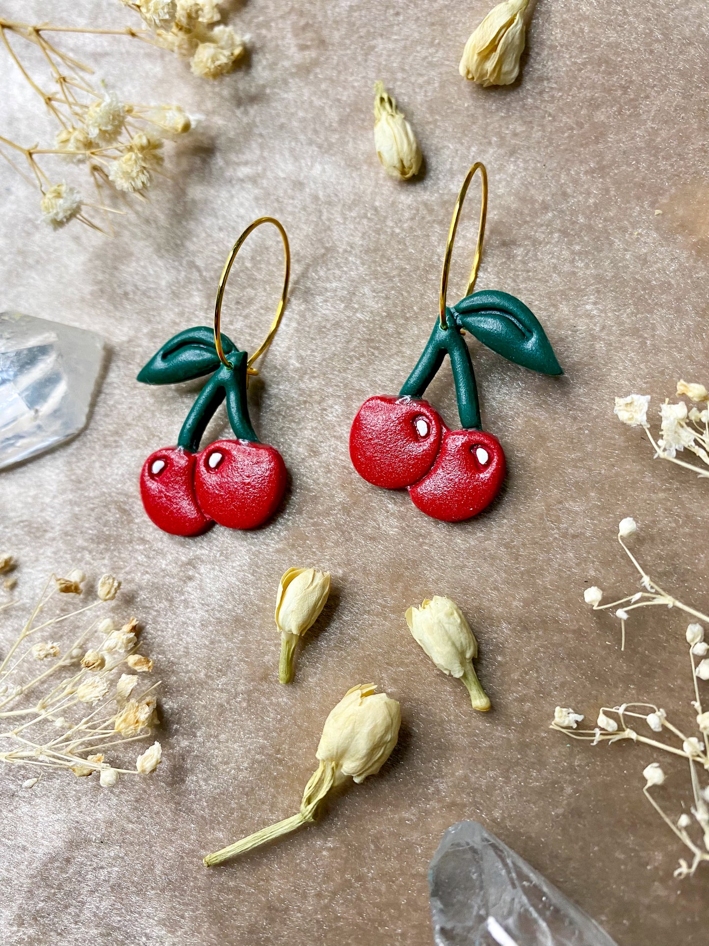 Cherry Hoop Earrings
