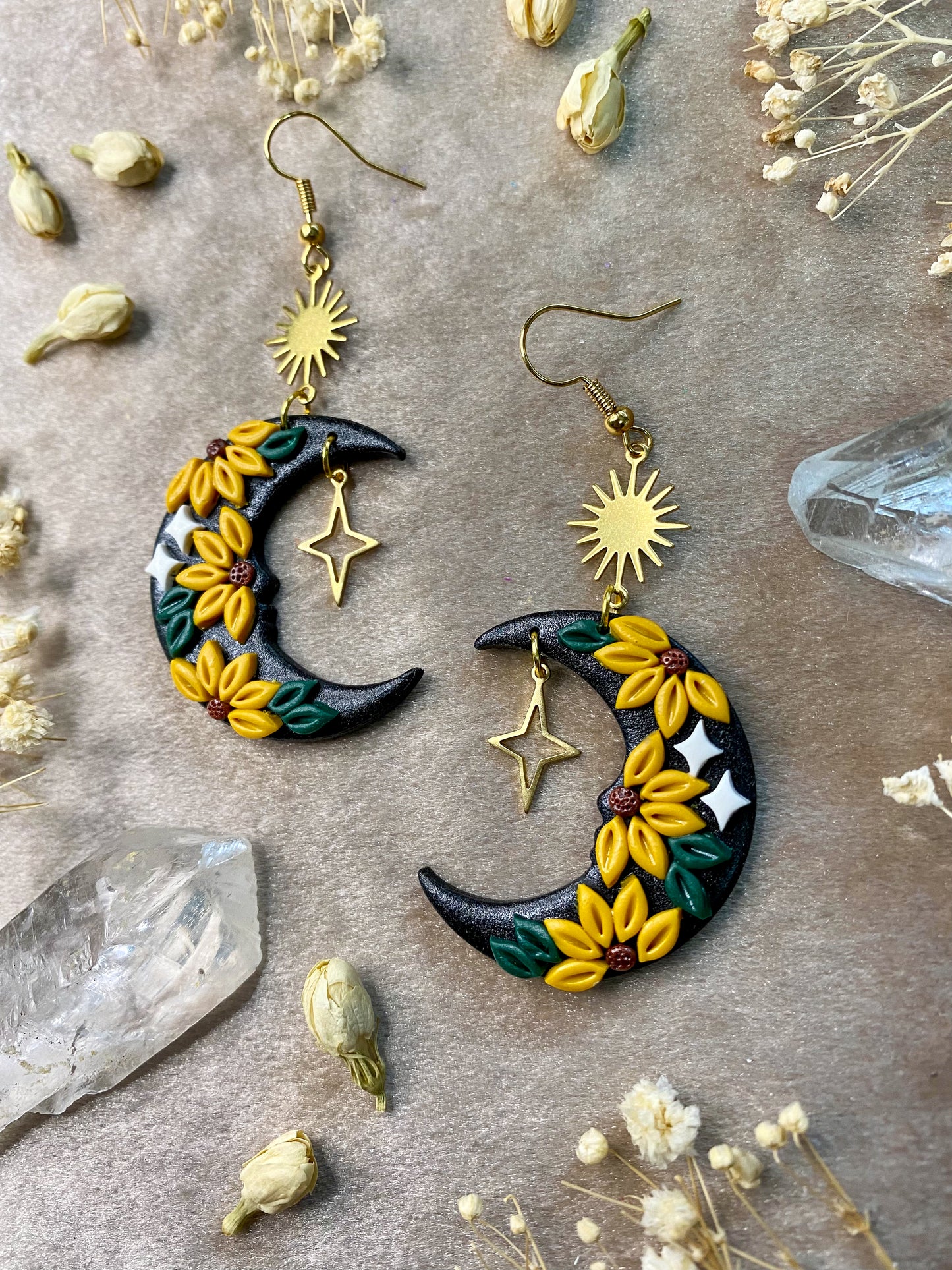 Sunflower Moon Earrings
