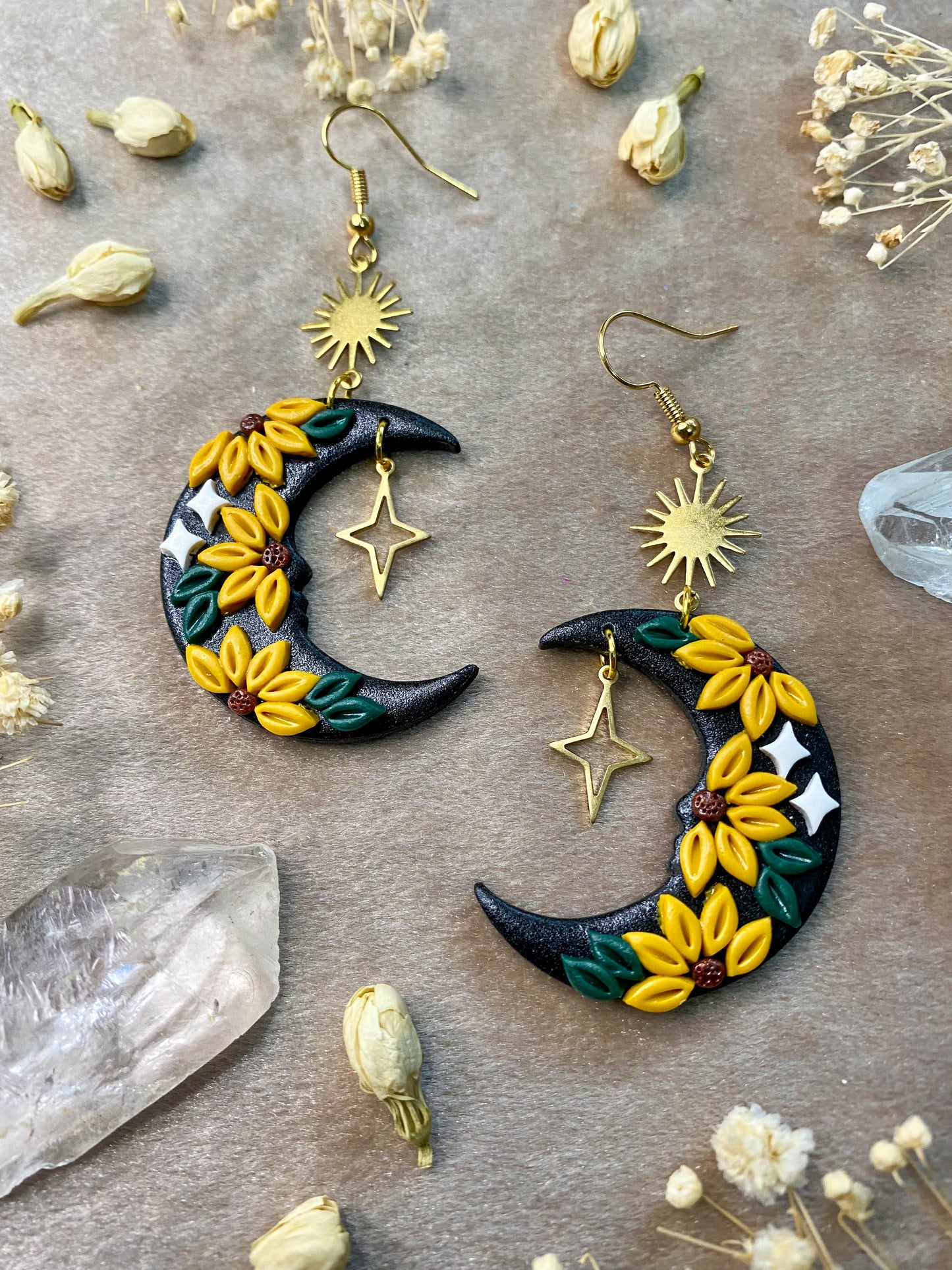 Sunflower Moon Earrings