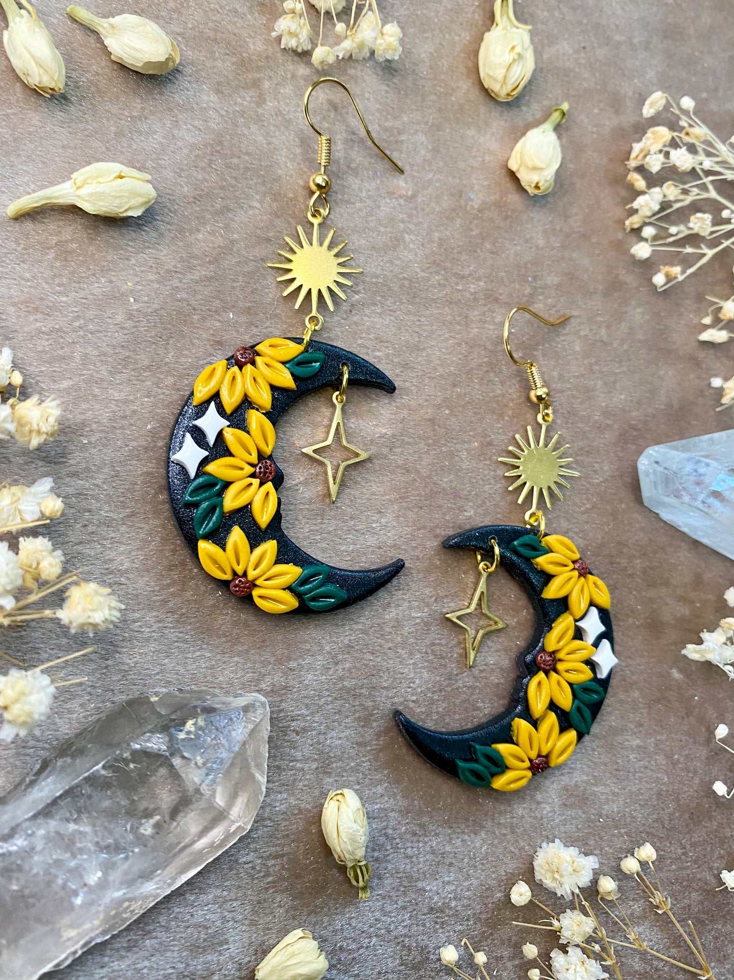 Sunflower Moon Earrings