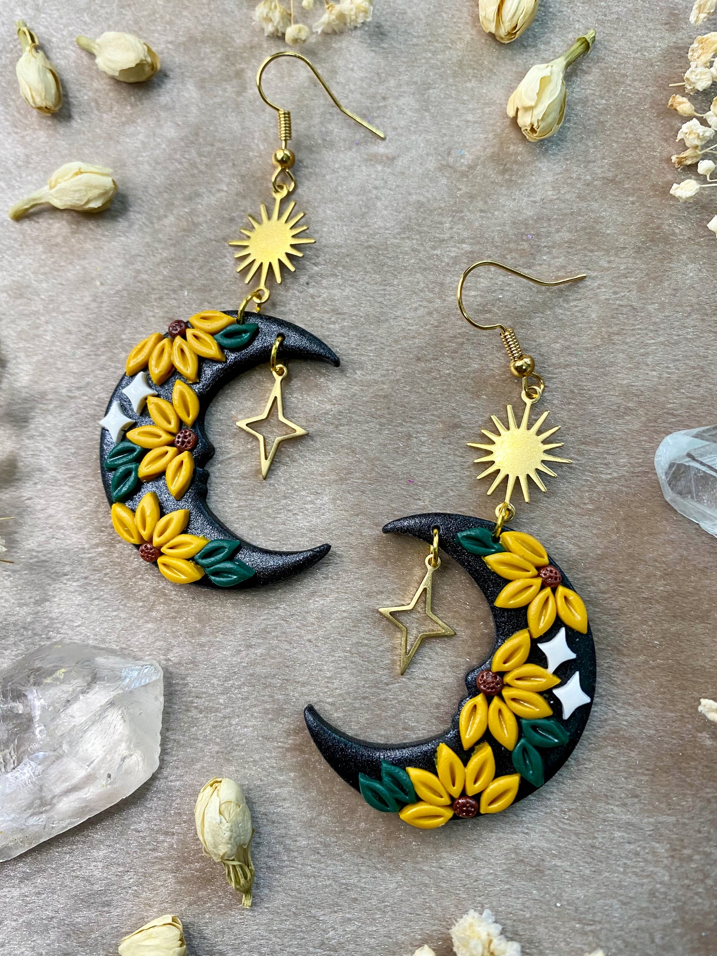 Sunflower Moon Earrings