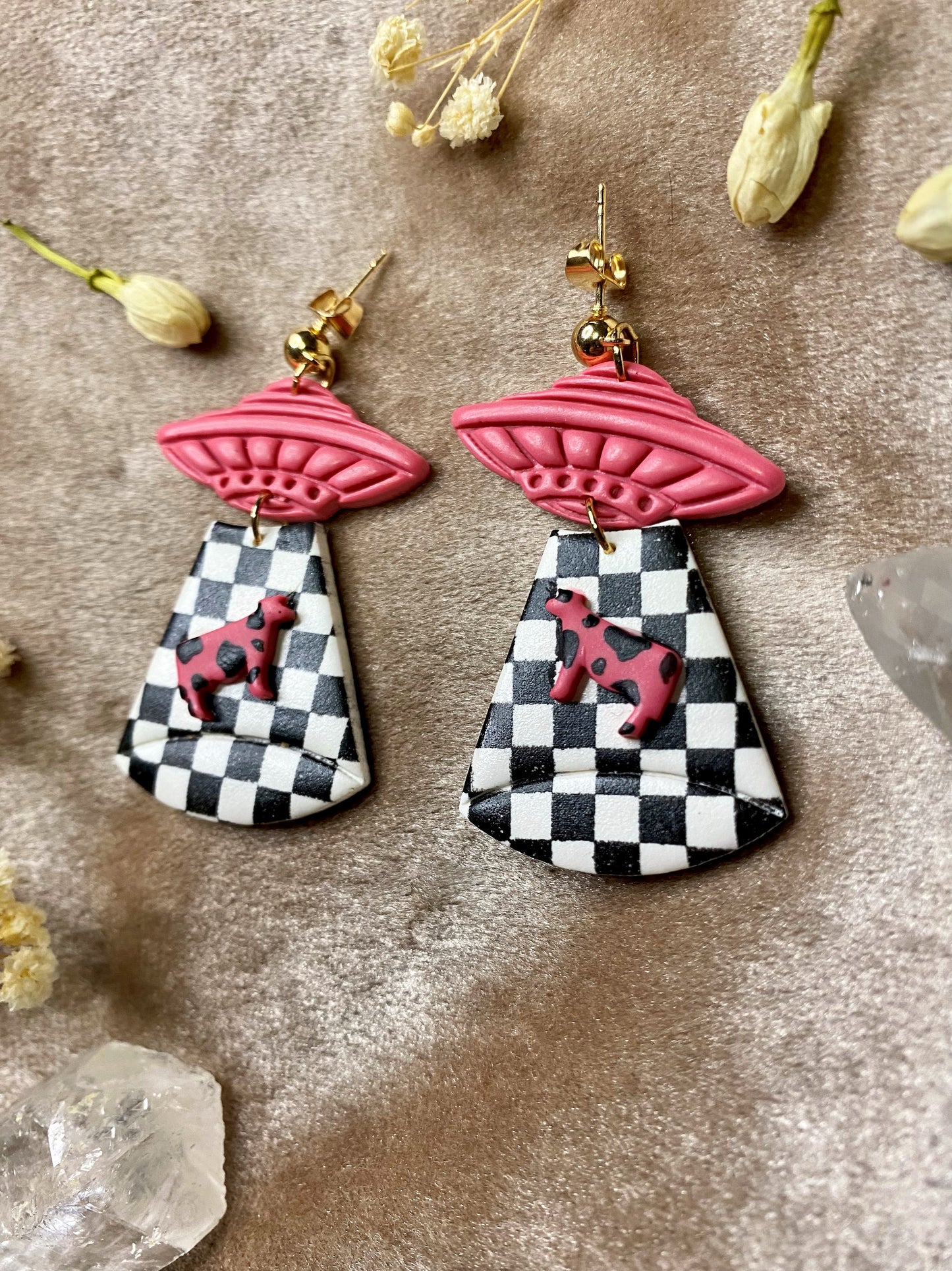 Alien Abduction (Checkered) Earrings