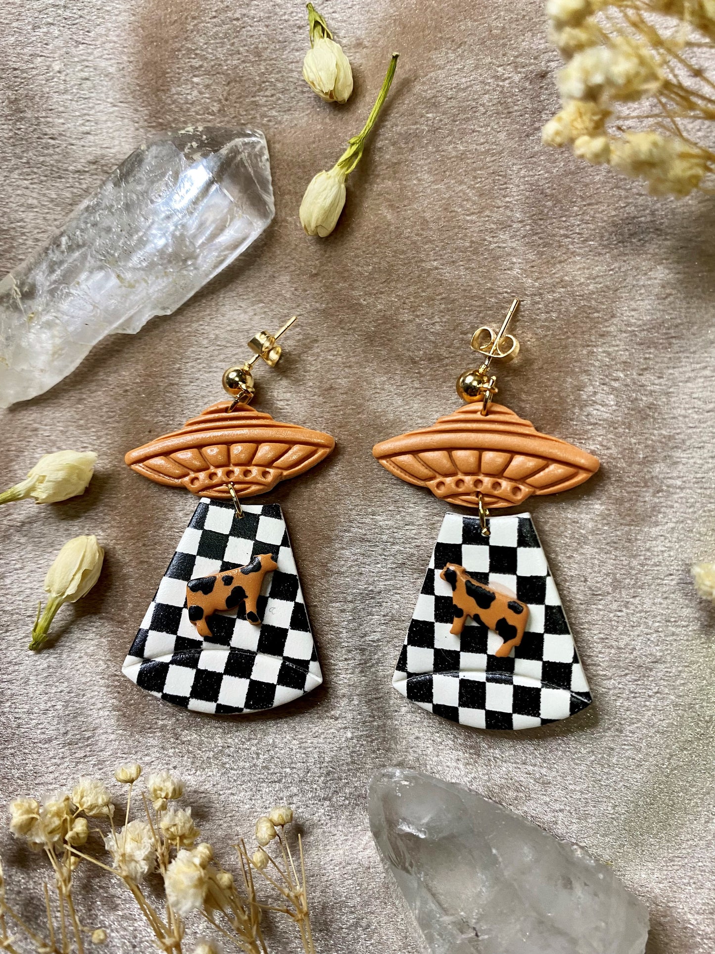 Alien Abduction (Checkered) Earrings
