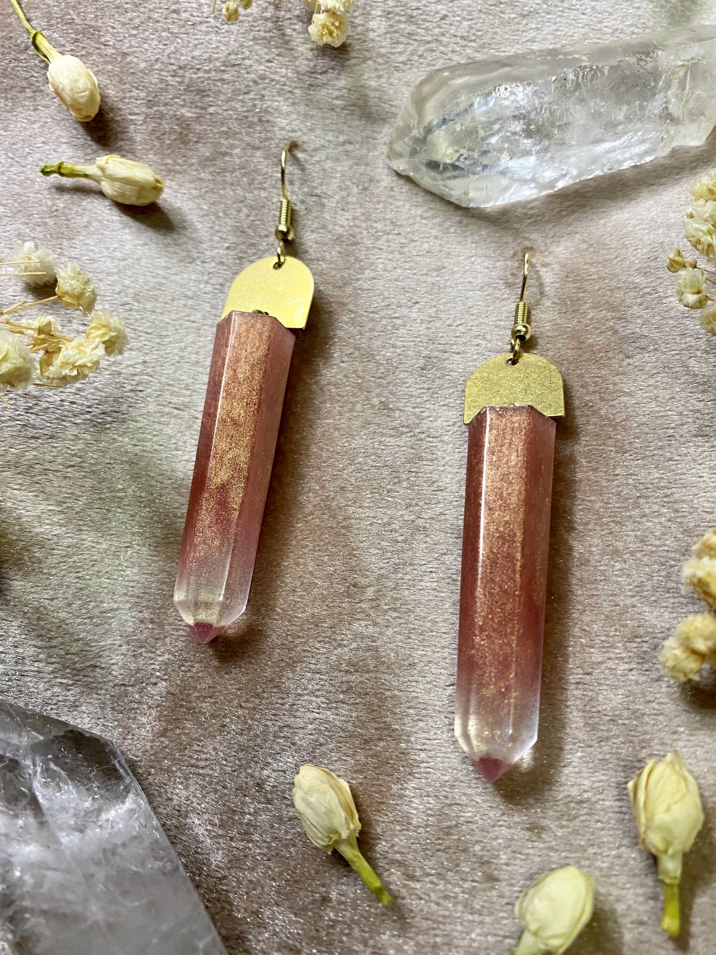 Rose Quartz Beauty Crystal Earrings