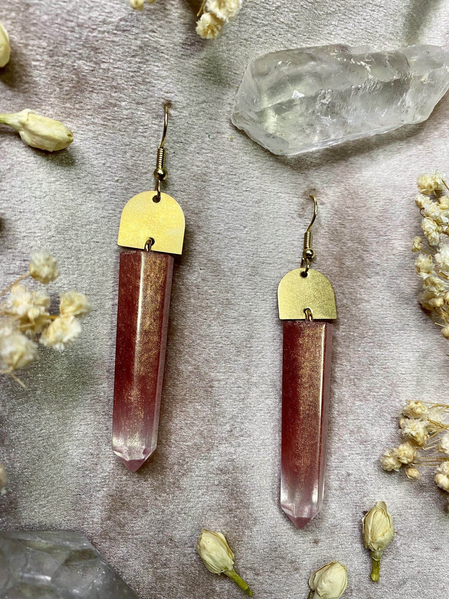 Rose Quartz Beauty Crystal Earrings